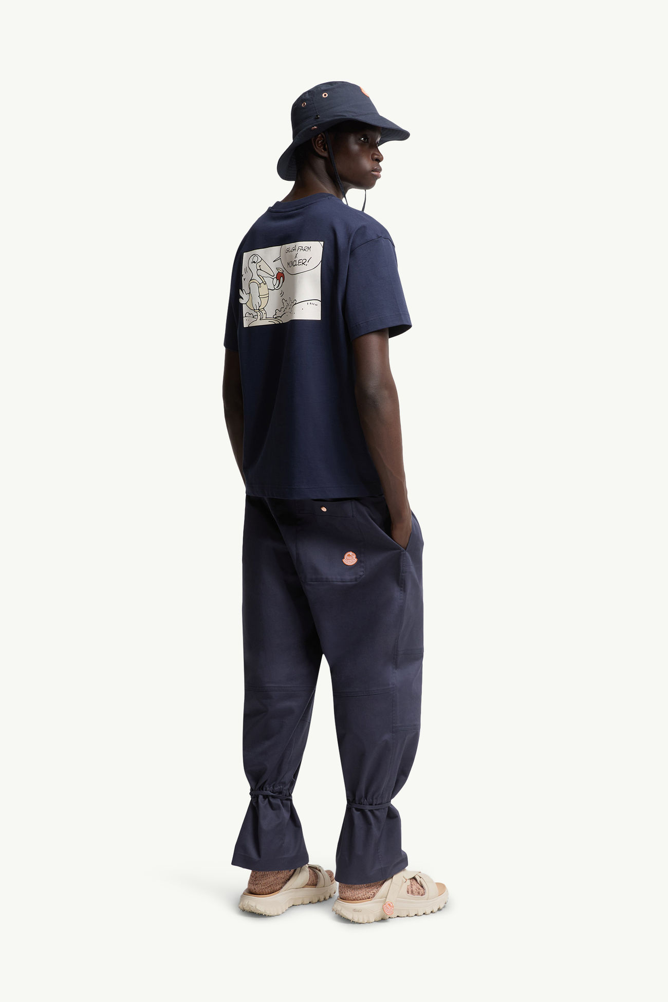 T-shirt en coton Moncler x Gilga Farm by Donald Glover Hommes Bleu marine Moncler 0