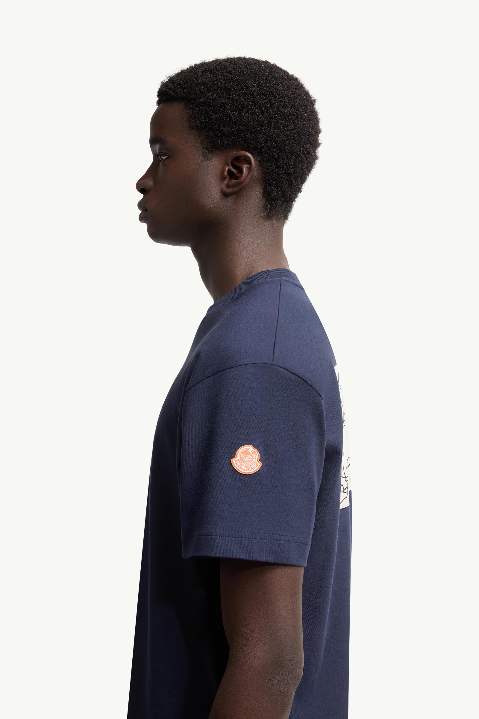 Moncler x Gilga Farm by Donald Glover Cotton T-Shirt Men Navy Blue Moncler 1