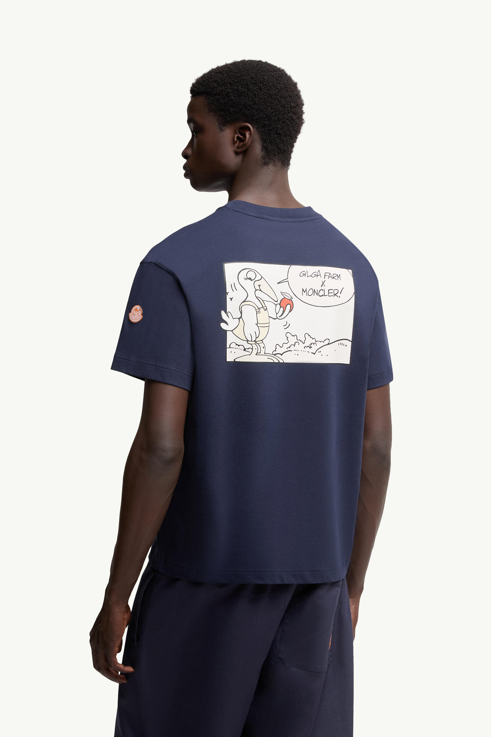 Moncler x Gilga Farm by Donald Glover Cotton T-Shirt Men Navy Blue Moncler 4