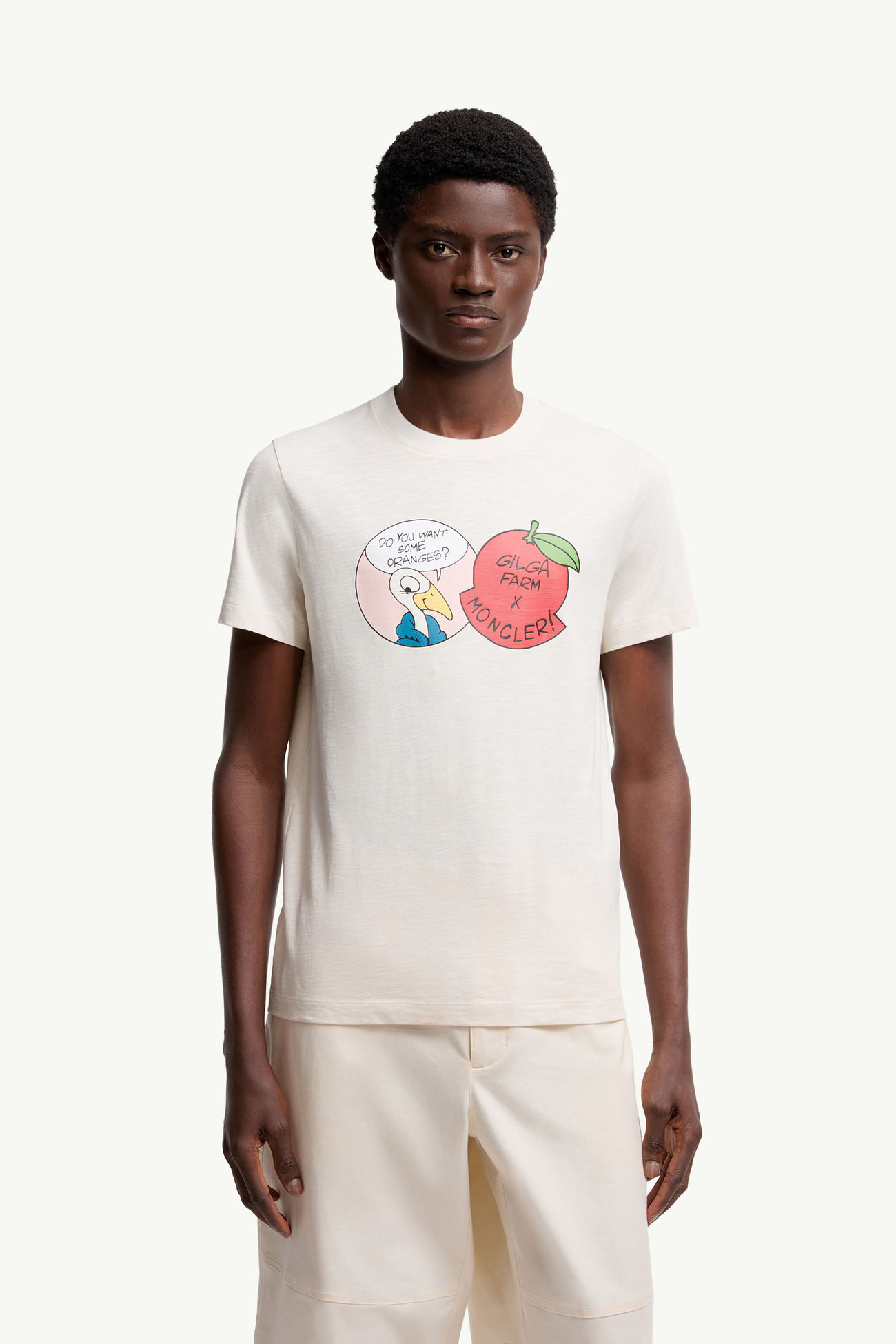 T-shirt in cotone Moncler x Gilga Farm by Donald Glover Uomo Bianco Avorio Moncler 3