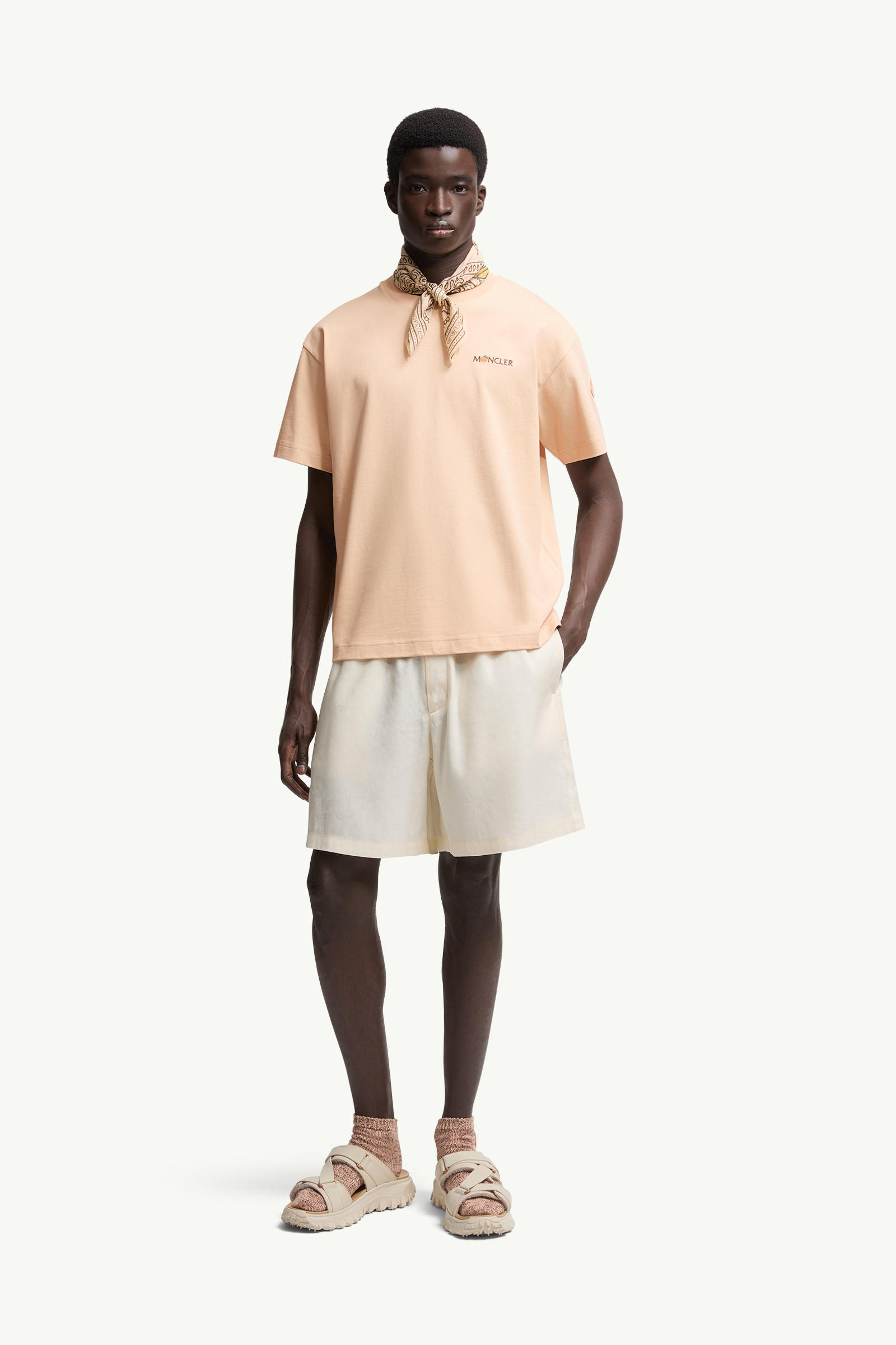 Moncler x Gilga Farm by Donald Glover Cotton T-Shirt Men Peach Pink Moncler 0