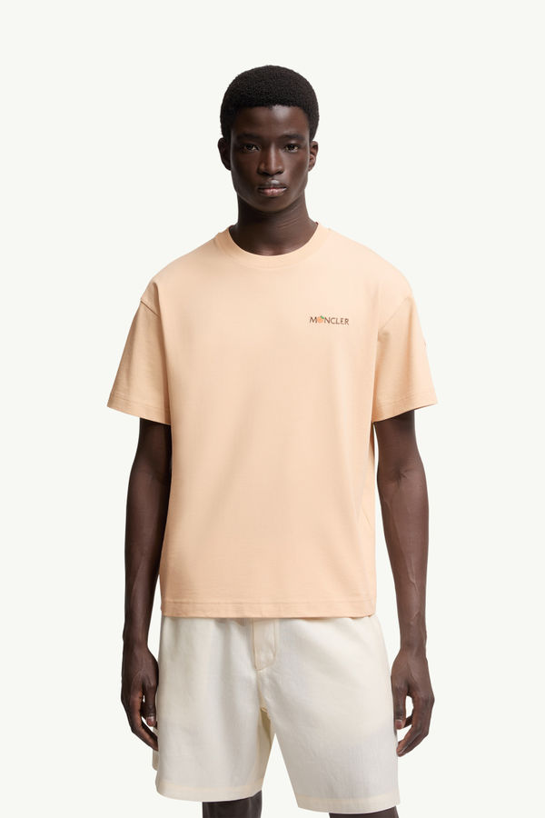 Moncler x Gilga Farm by Donald Glover Cotton T-Shirt Men Peach Pink Moncler 3