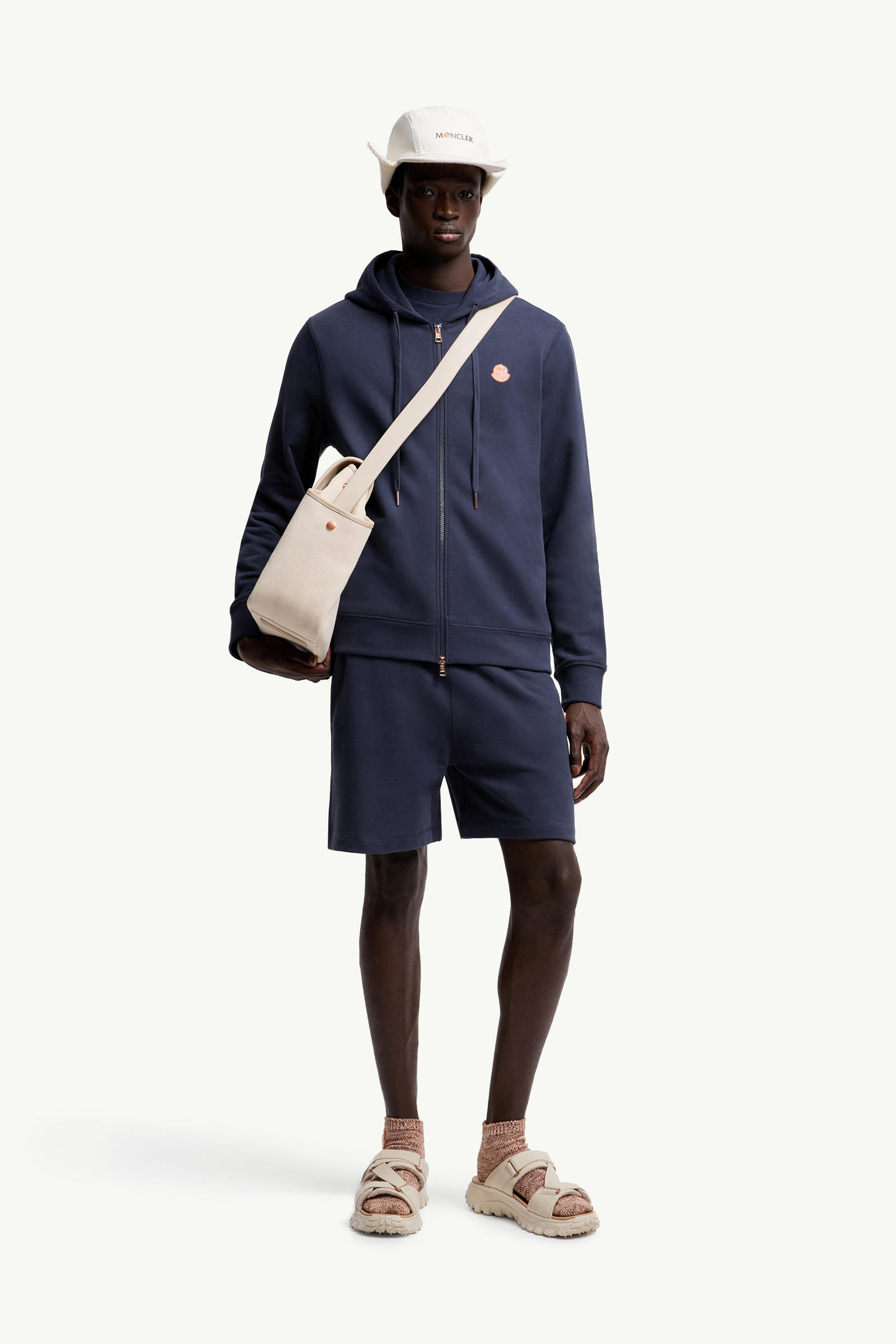 Moncler x Gilga Farm by Donald Glover Cotton Zip-Up Hoodie Men Navy Blue Moncler 0