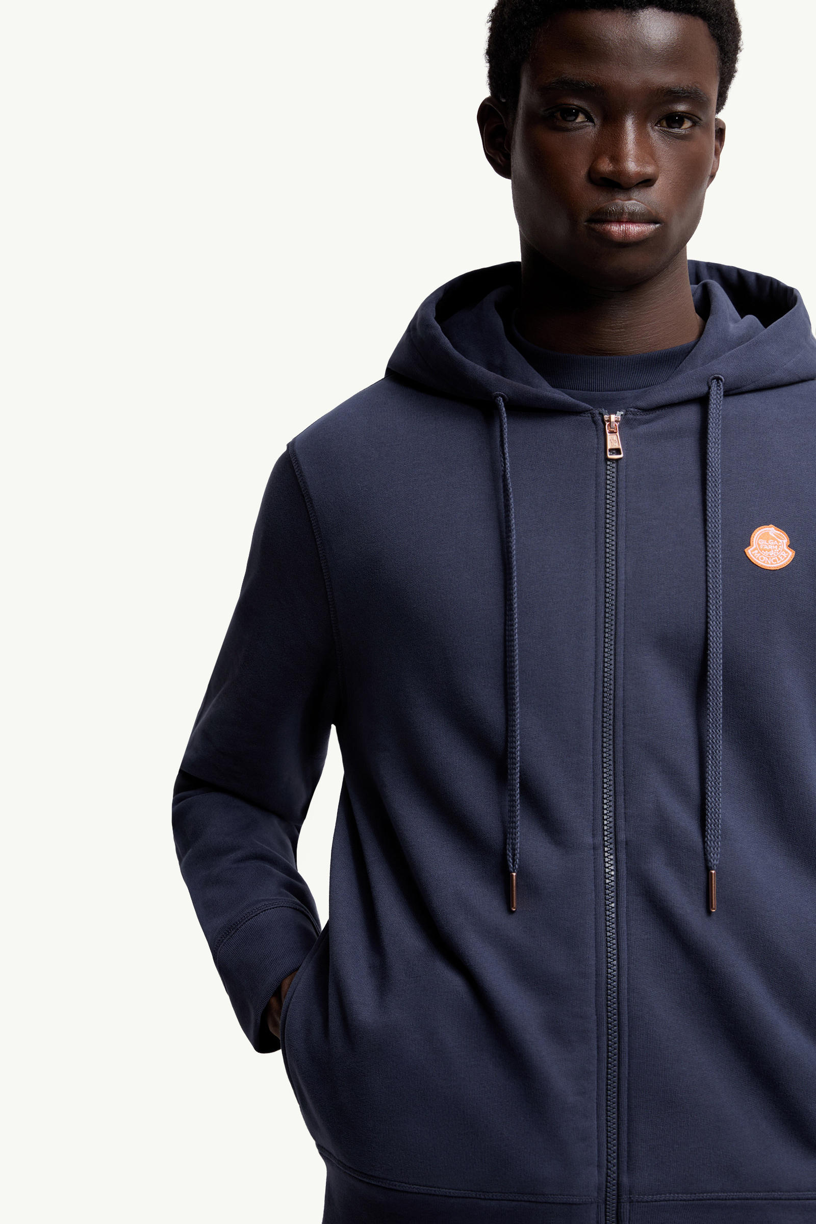 Moncler x Gilga Farm by Donald Glover Cotton Zip-Up Hoodie Men Navy Blue Moncler 5