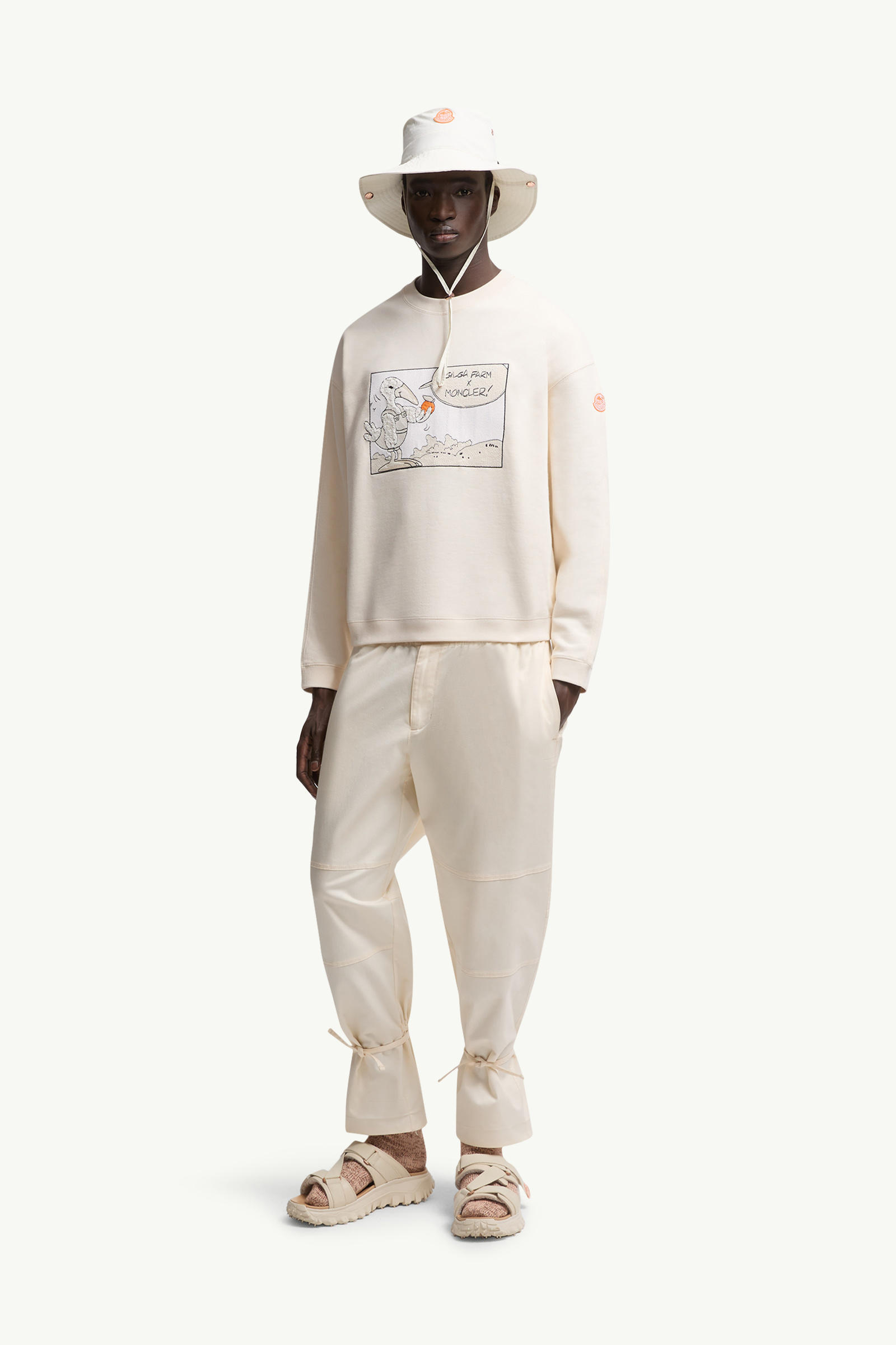 Moncler x Gilga Farm by Donald Glover Cotton Sweatshirt Men White Ivory Moncler 0