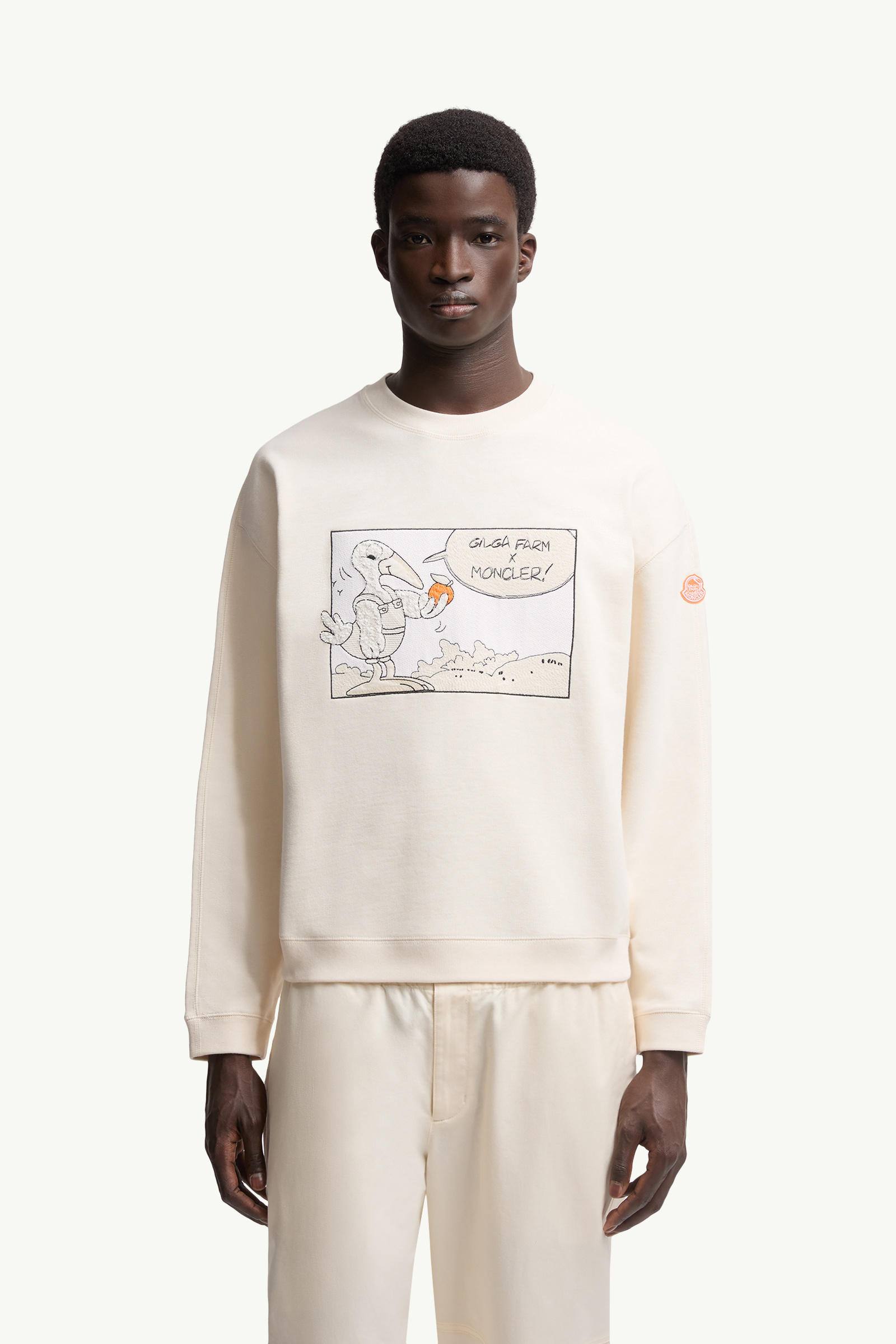 Moncler x Gilga Farm by Donald Glover Cotton Sweatshirt Men White Ivory Moncler 3