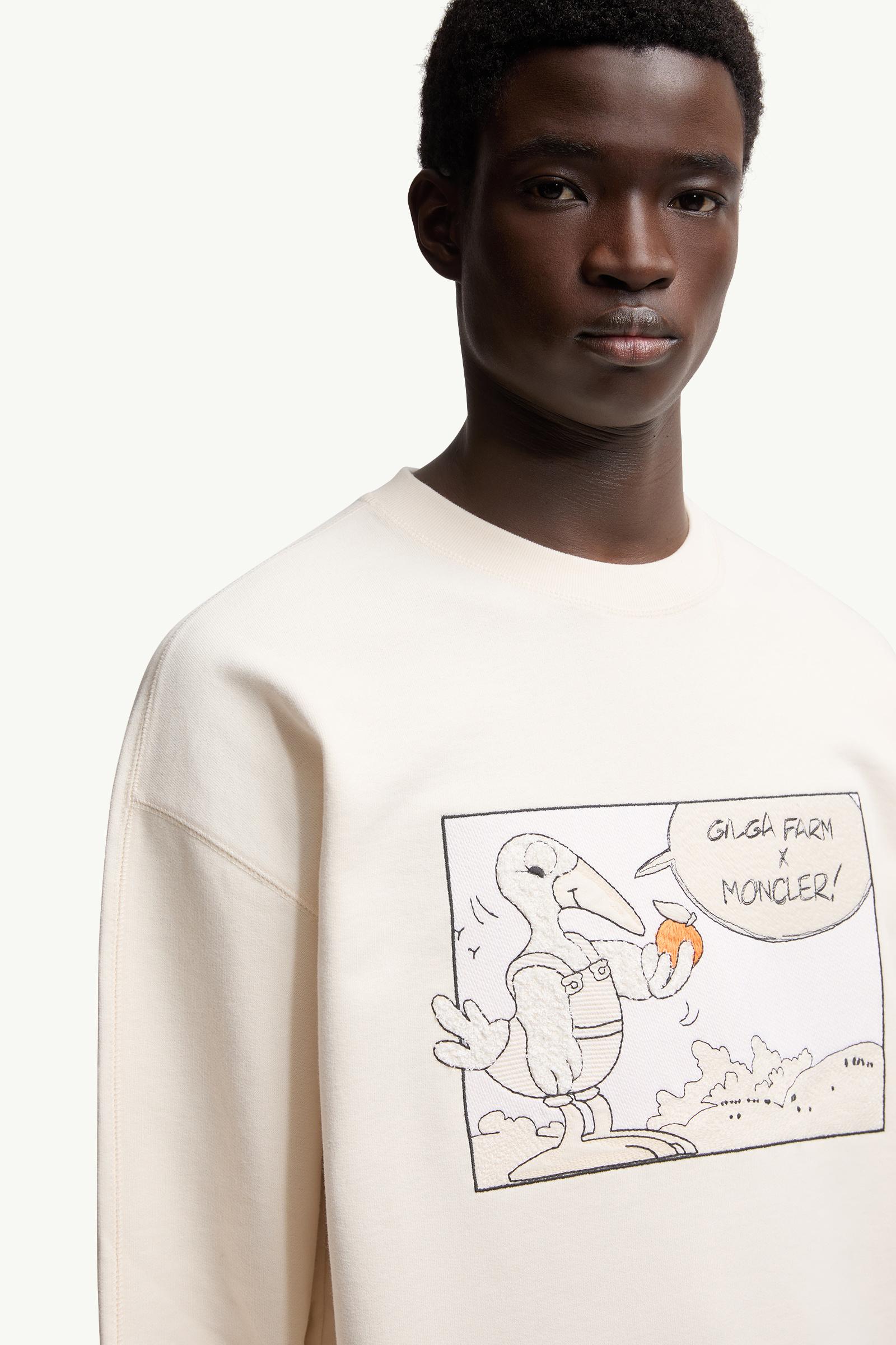 MONCLER アイボリー トレーナー Moncler 腕ストライプ トレーナー 