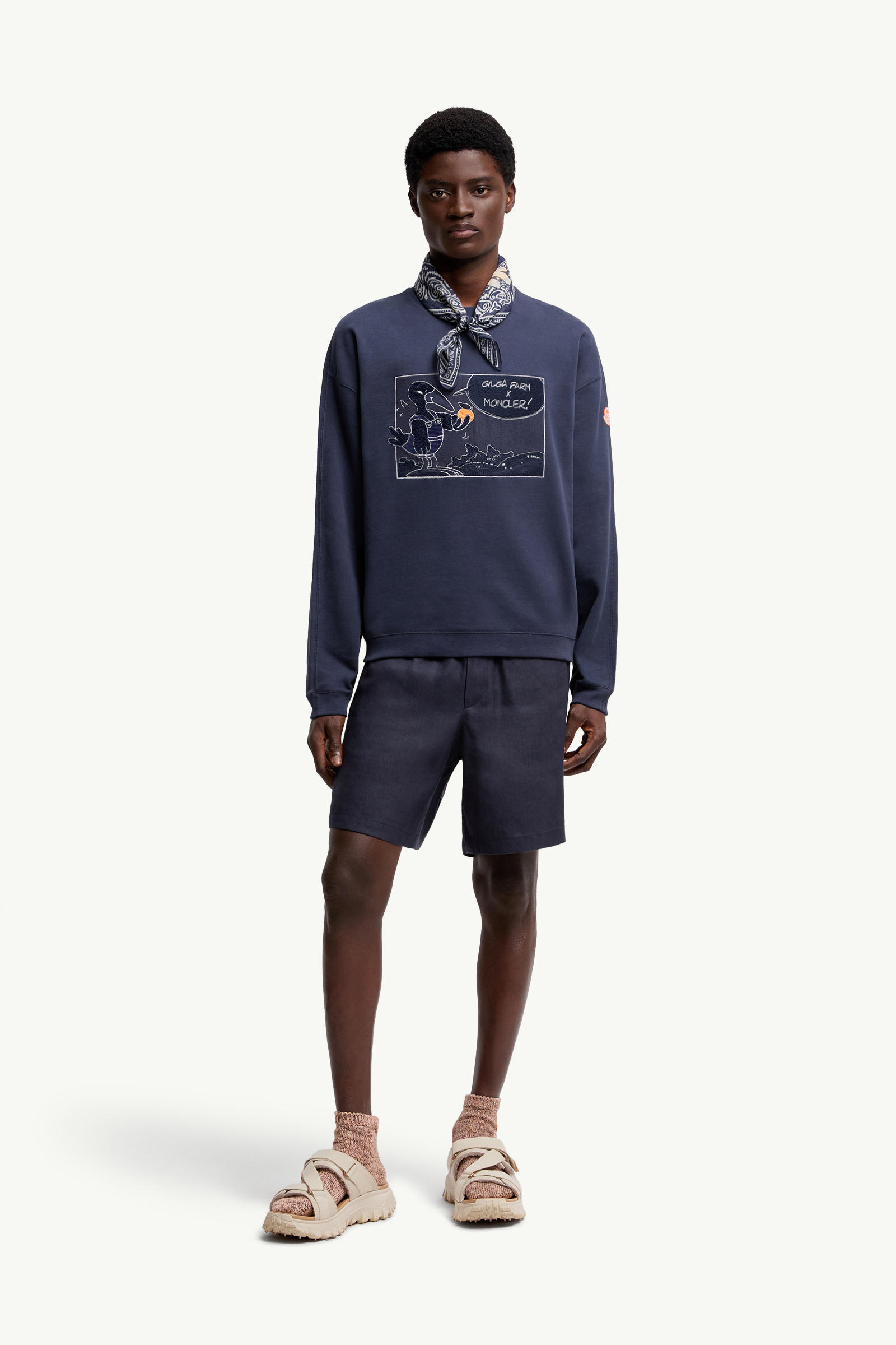 Moncler x Gilga Farm by Donald Glover Cotton Sweatshirt Men Navy Blue Moncler 0