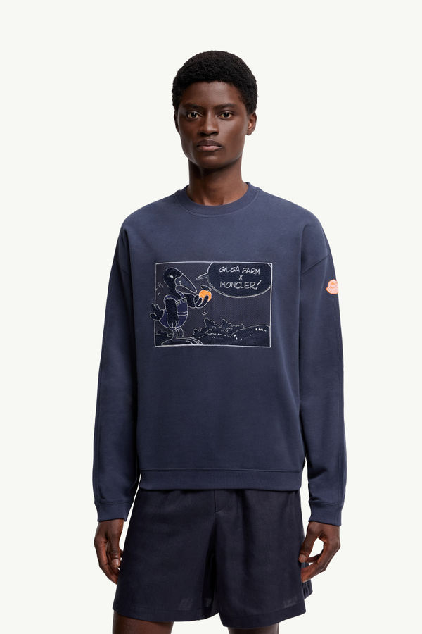 Sweat en coton Moncler x Gilga Farm by Donald Glover Hommes Bleu marine Moncler 3