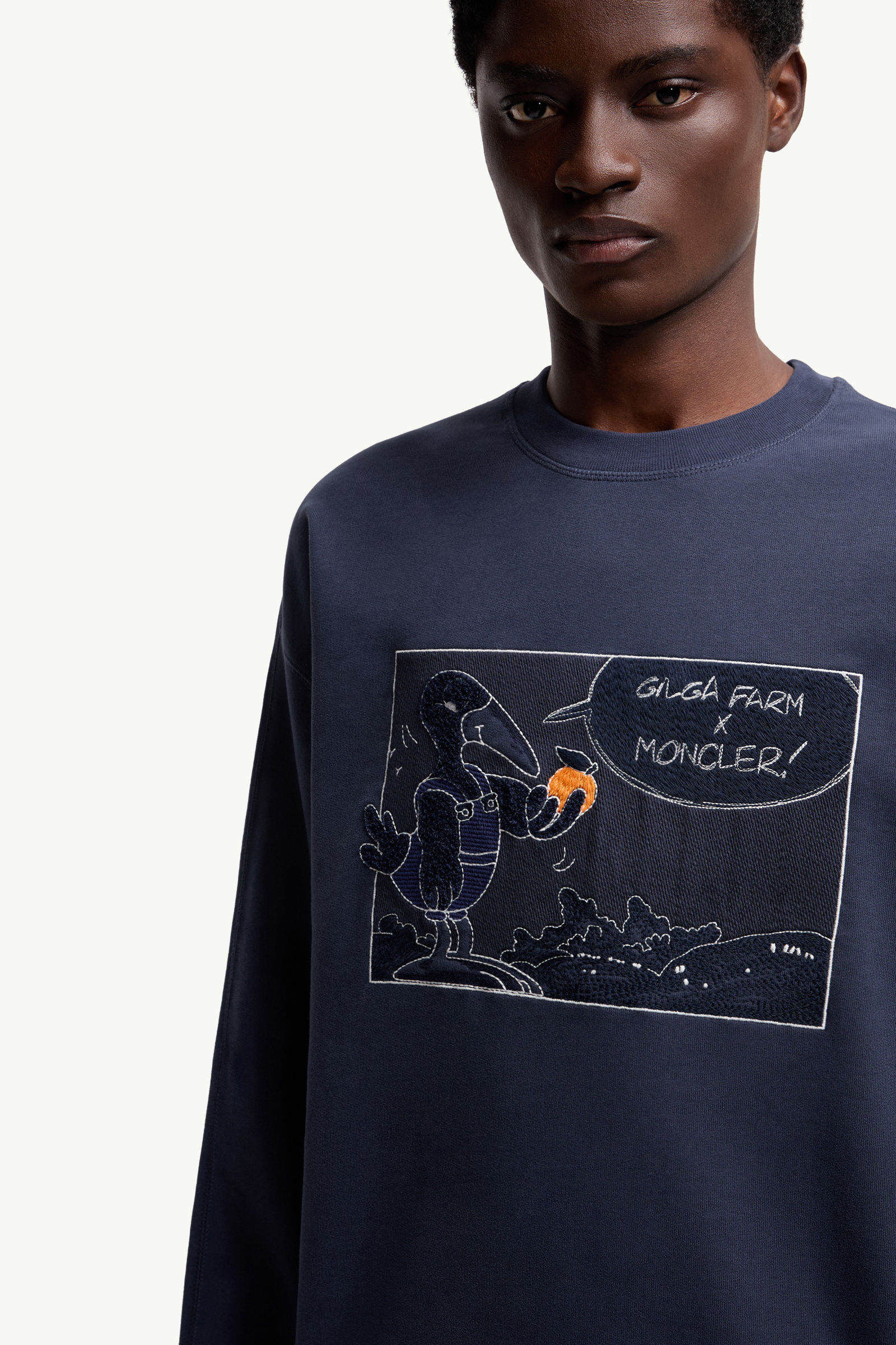Moncler x Gilga Farm by Donald Glover Cotton Sweatshirt Men Navy Blue Moncler 5