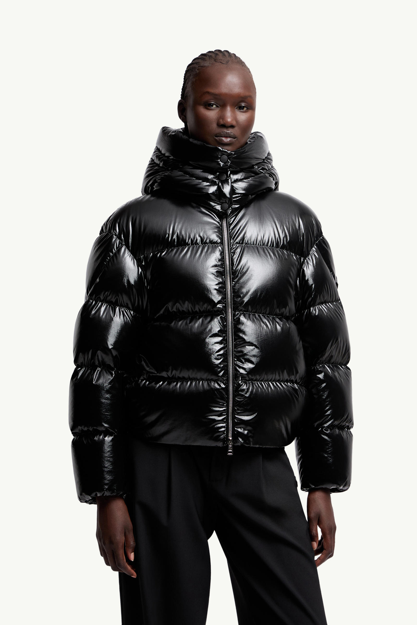 Moncler x EE72 by Edward Enninful Lothar Hooded Short Down Jacket Women Black Moncler 3