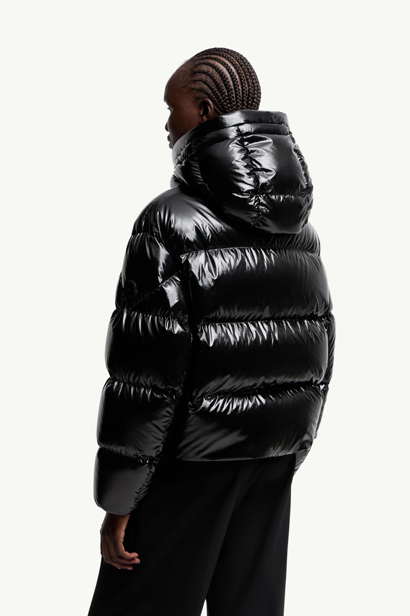 Moncler x EE72 by Edward Enninful Lothar Hooded Short Down Jacket Women Black Moncler 4