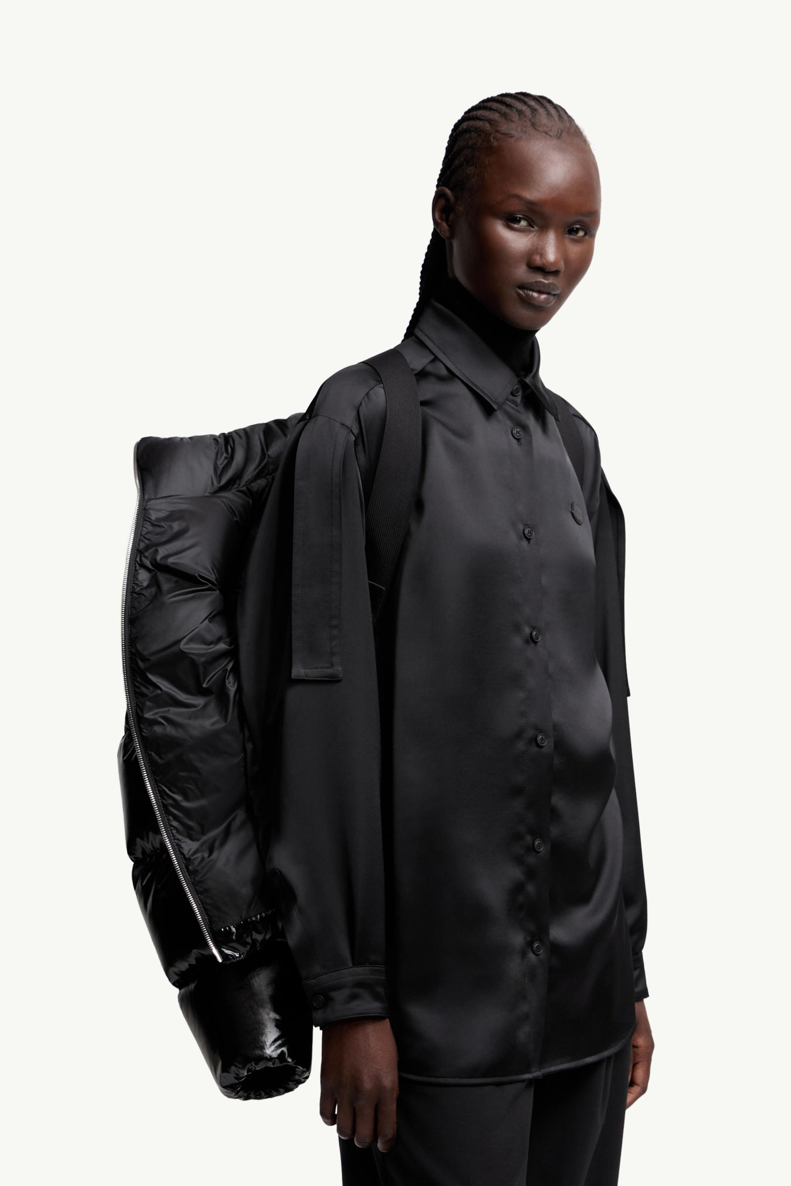 Moncler x EE72 by Edward Enninful Lothar Hooded Short Down Jacket Women Black Moncler 5