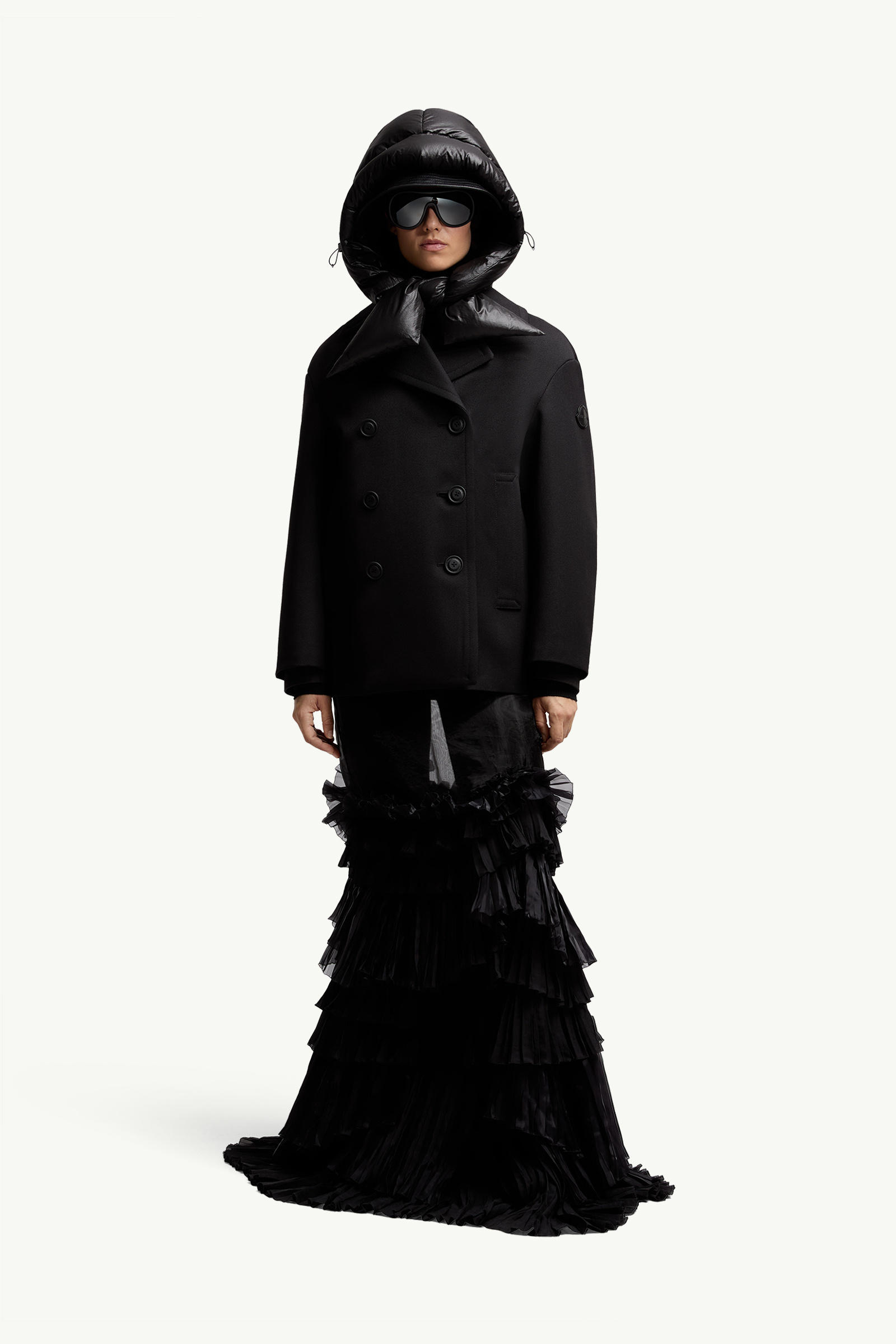 Moncler x EE72 by Edward Enninful Maysak Wool Short Down Jacket Women Black Moncler 0