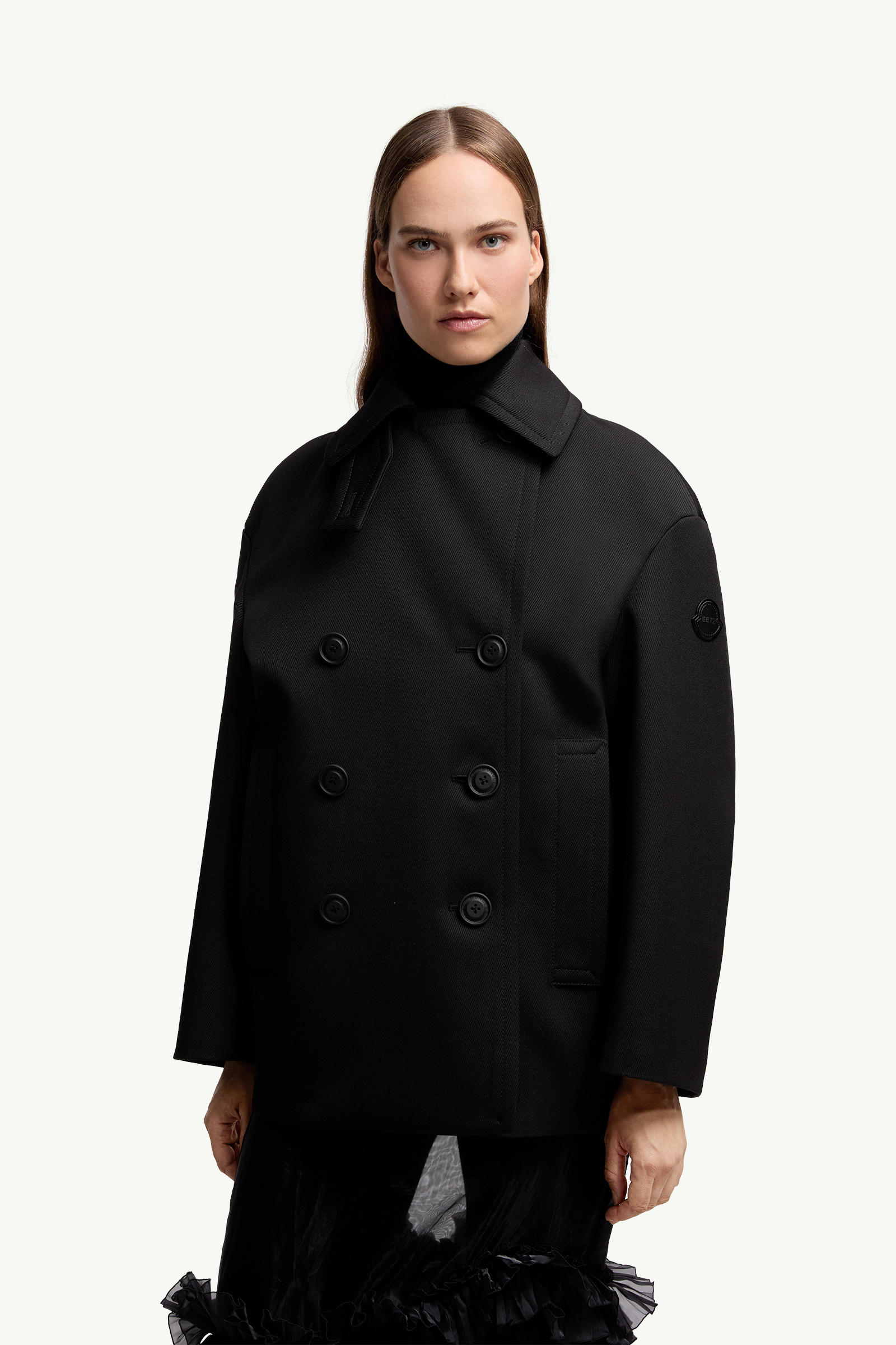 Moncler x EE72 by Edward Enninful Maysak Wool Short Down Jacket Women Black Moncler 3
