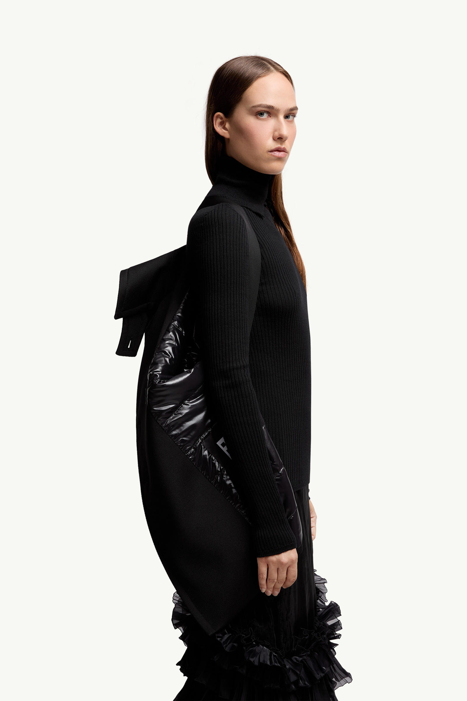 Moncler x EE72 by Edward Enninful Maysak Wool Short Down Jacket Women Black Moncler 6