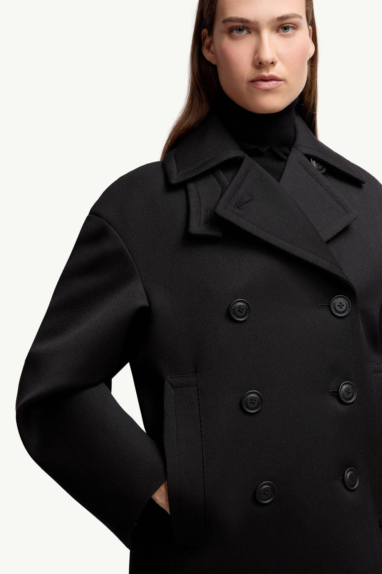 Moncler x EE72 by Edward Enninful Maysak羊毛短身羽絨外套 女士 黑色 Moncler 7