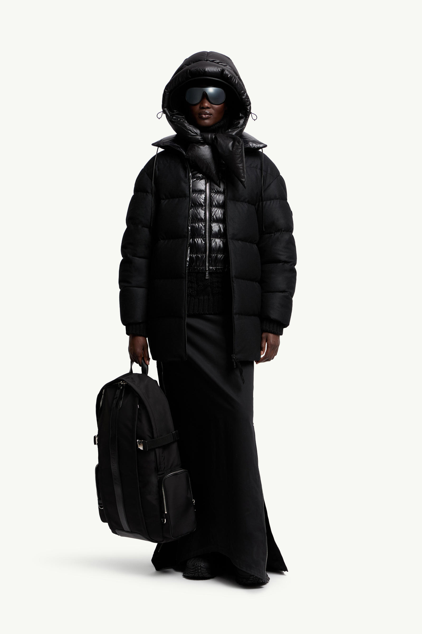 Moncler x EE72 by Edward Enninful Maarutha Long Down Jacket Women Black Moncler 0