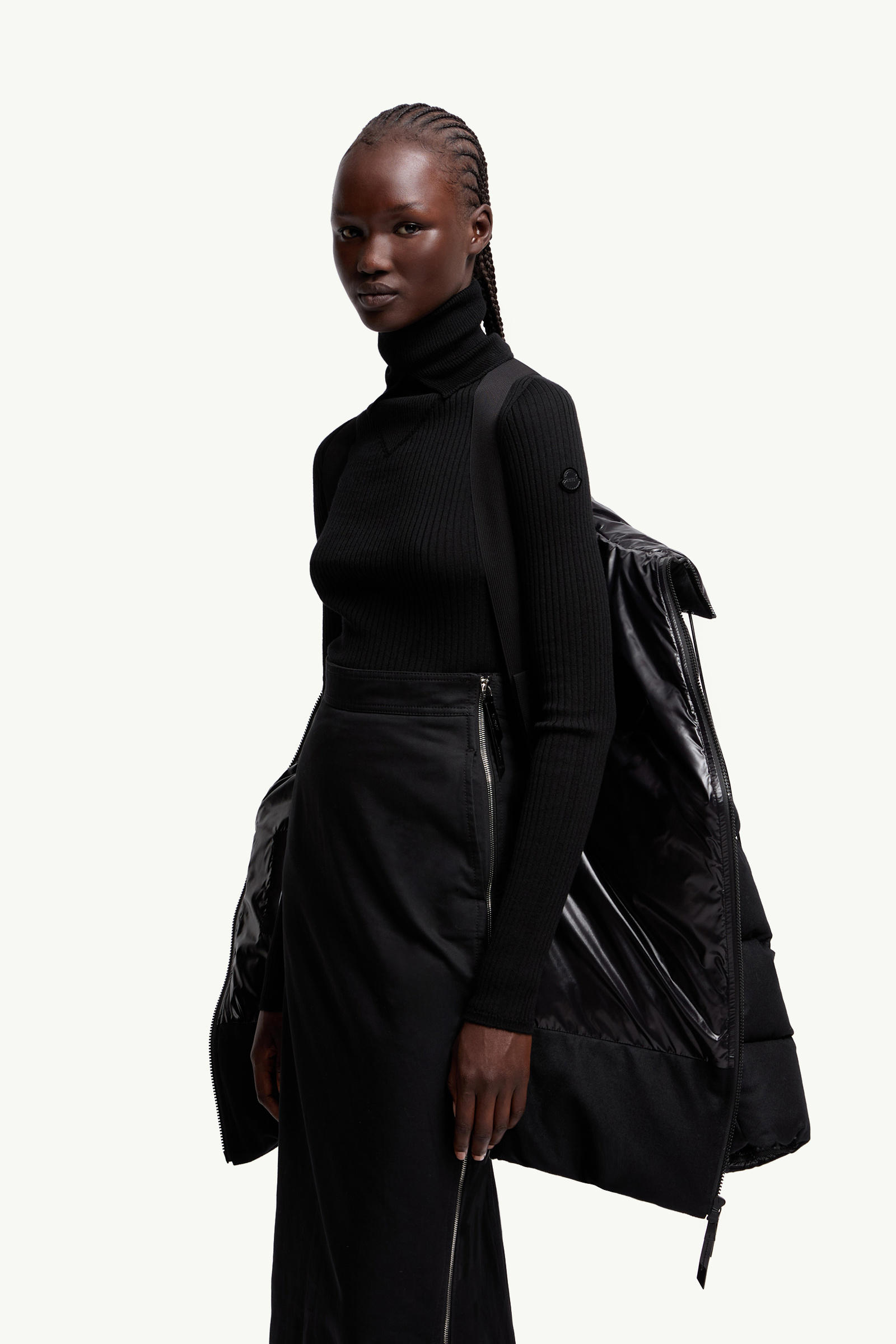 Moncler x EE72 by Edward Enninful Maarutha Long Down Jacket Women Black Moncler 5