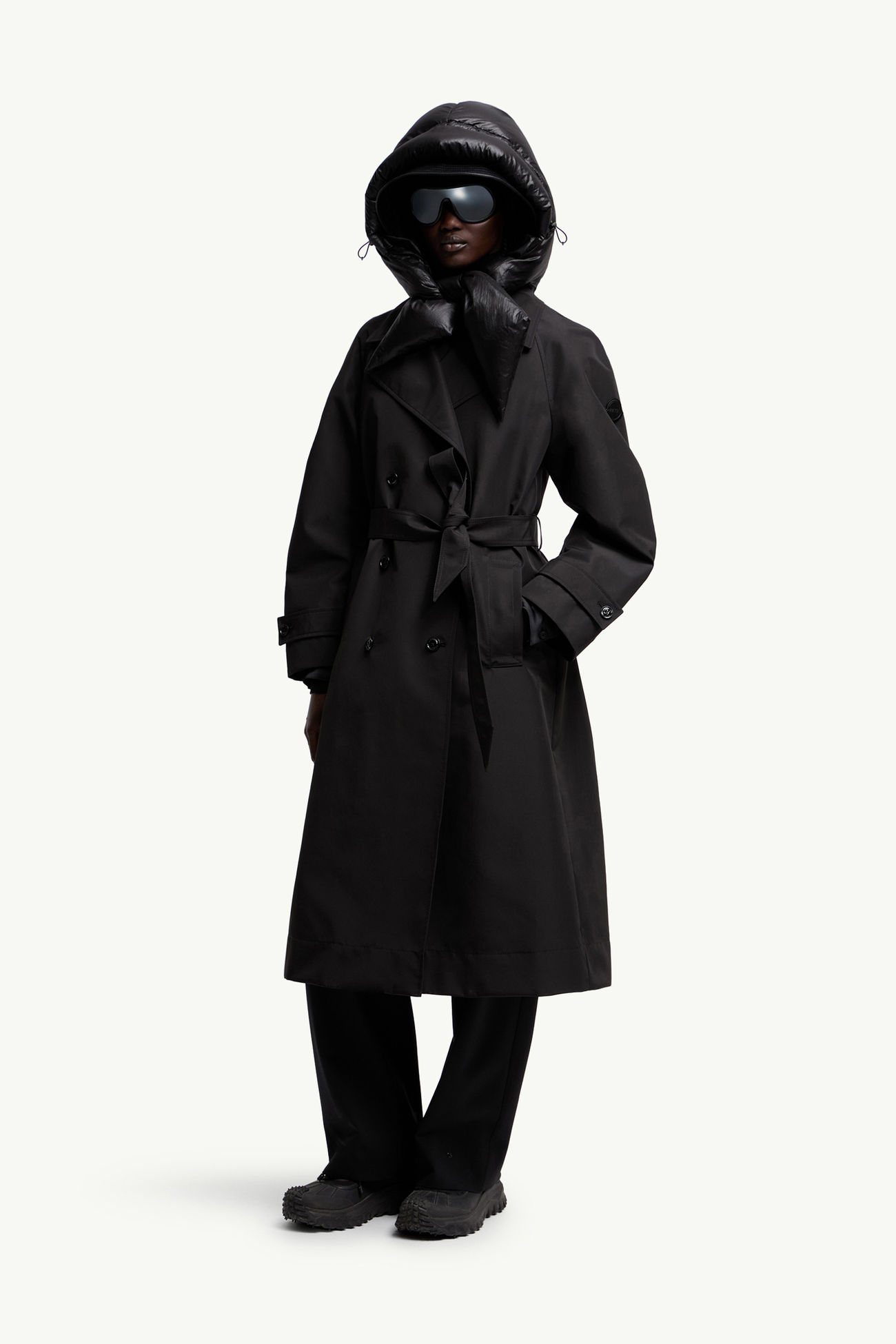 ブラック Moncler x EE72 by Edward Enninful Zake トレンチコート 