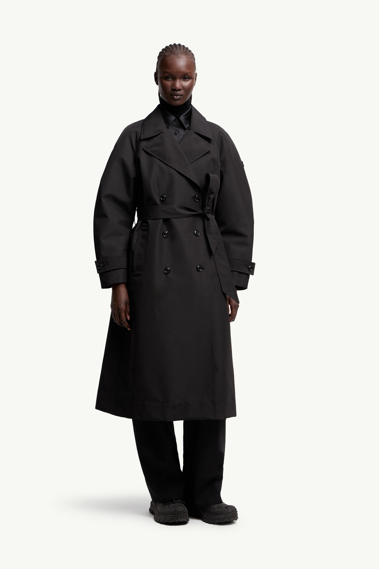 ブラック Moncler x EE72 by Edward Enninful Zake トレンチコート 