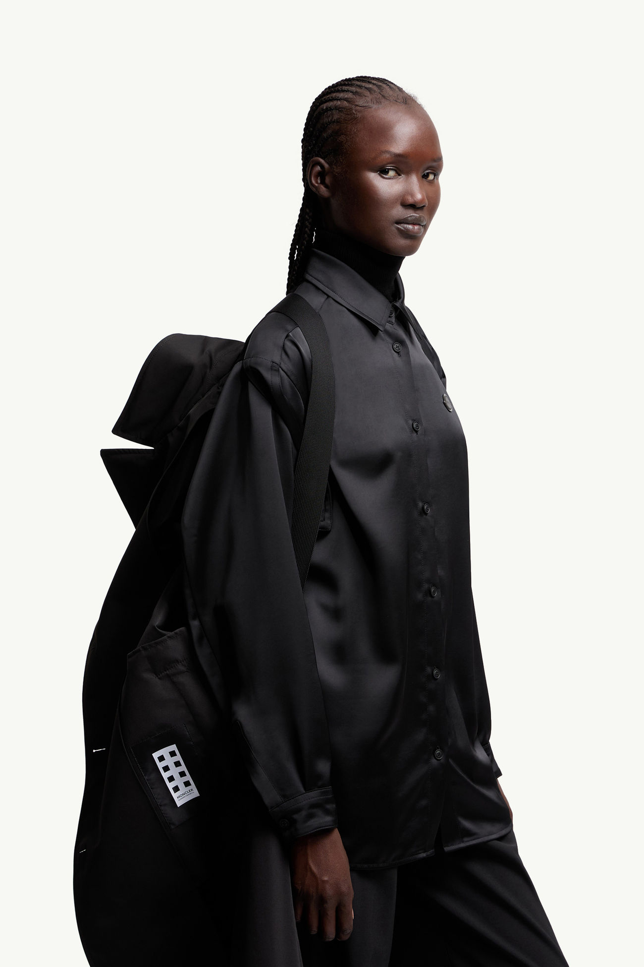 ブラック Moncler x EE72 by Edward Enninful Zake トレンチコート 
