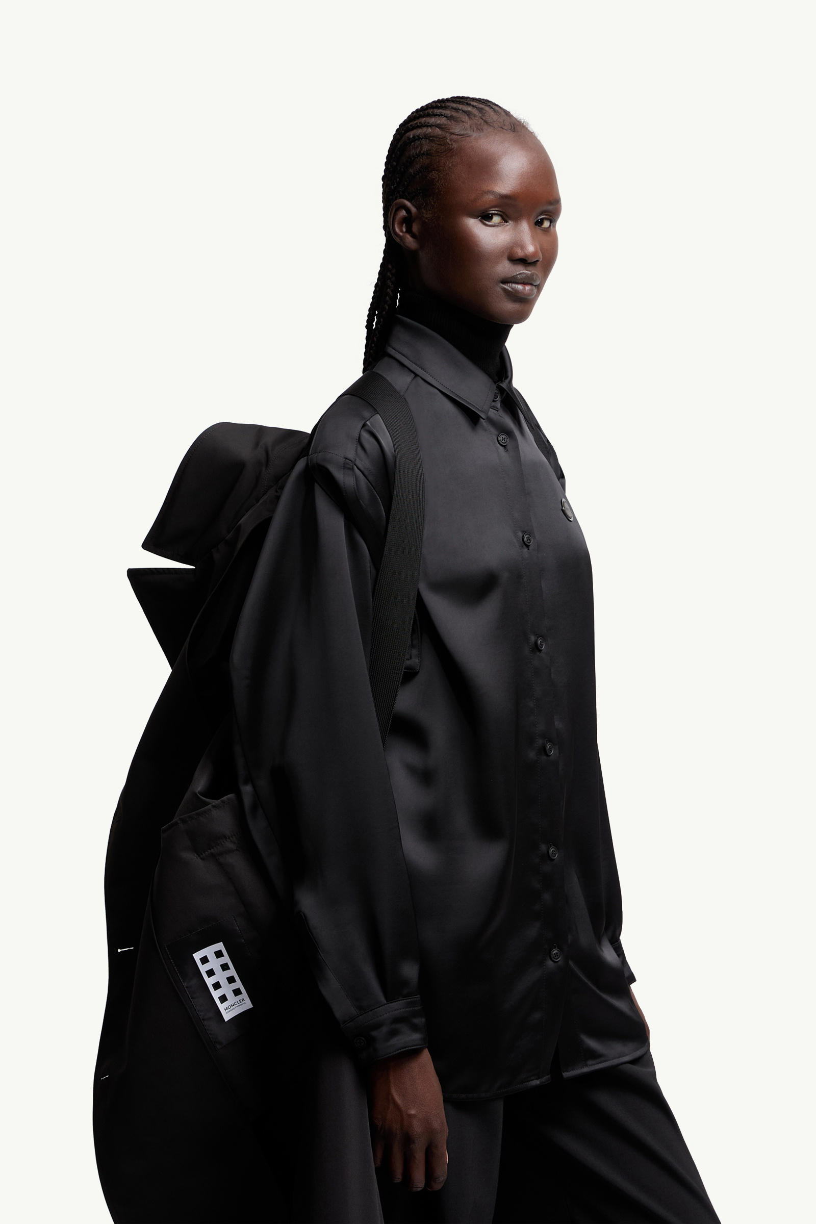 Trench-coat Zake Moncler x EE72 par Edward Enninful Femmes Noir Moncler 5