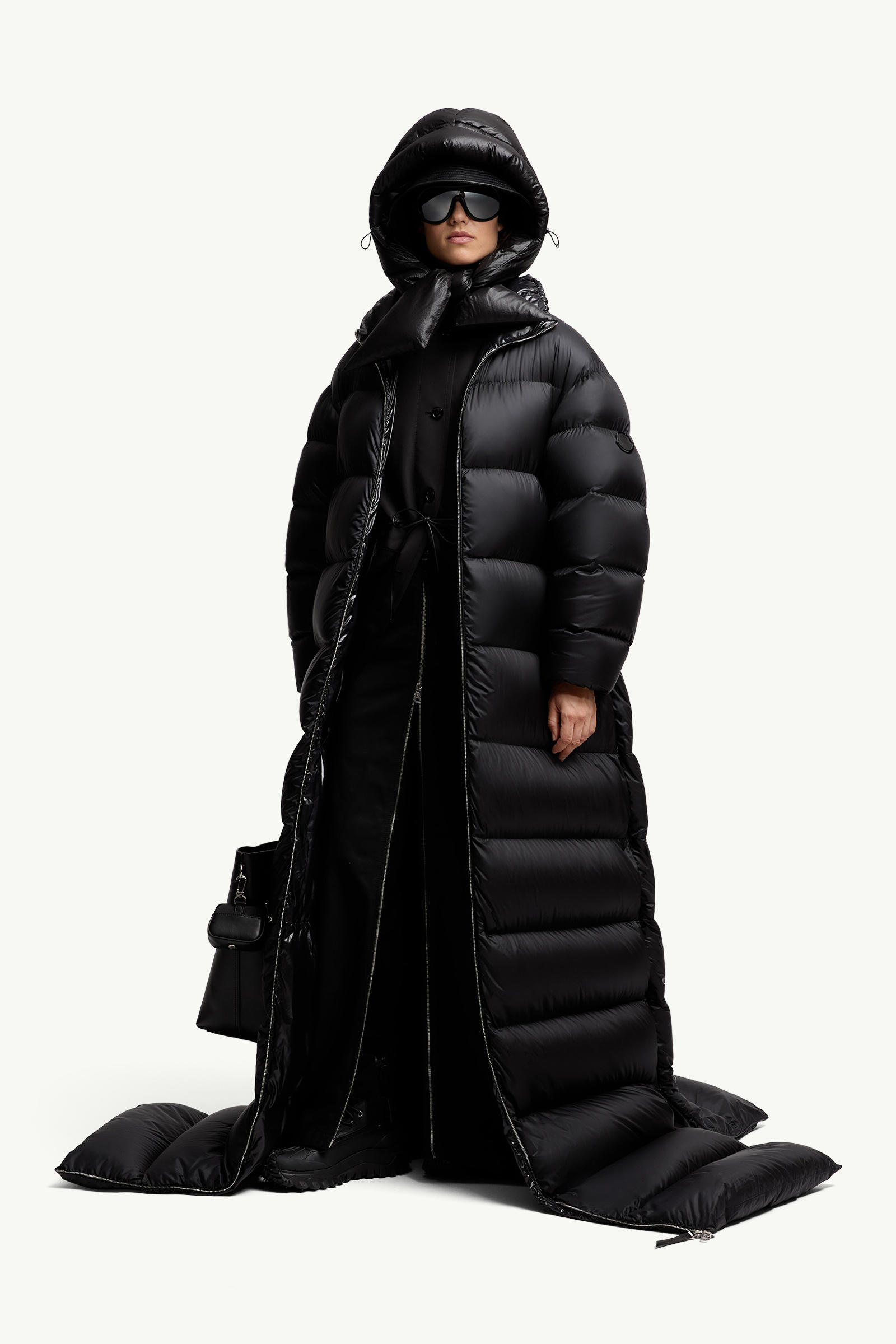 Gonna maxi Moncler x EE72 di Edward Enninful in gabardine di cotone Donna Nero Moncler 0