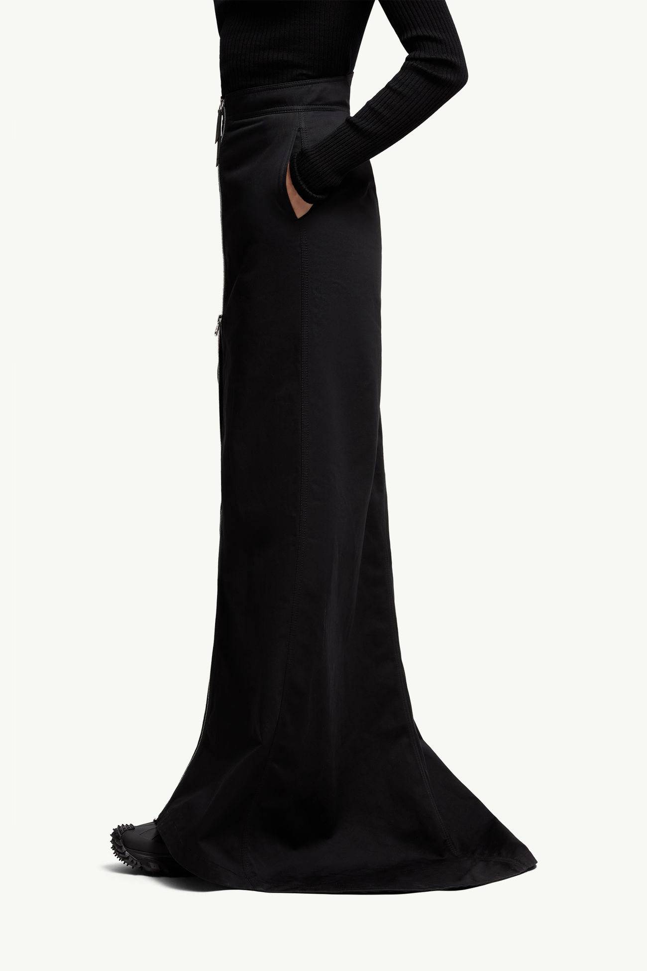 Moncler x EE72 by Edward Enninful Cotton Gabardine Maxi Skirt Women Black Moncler 1