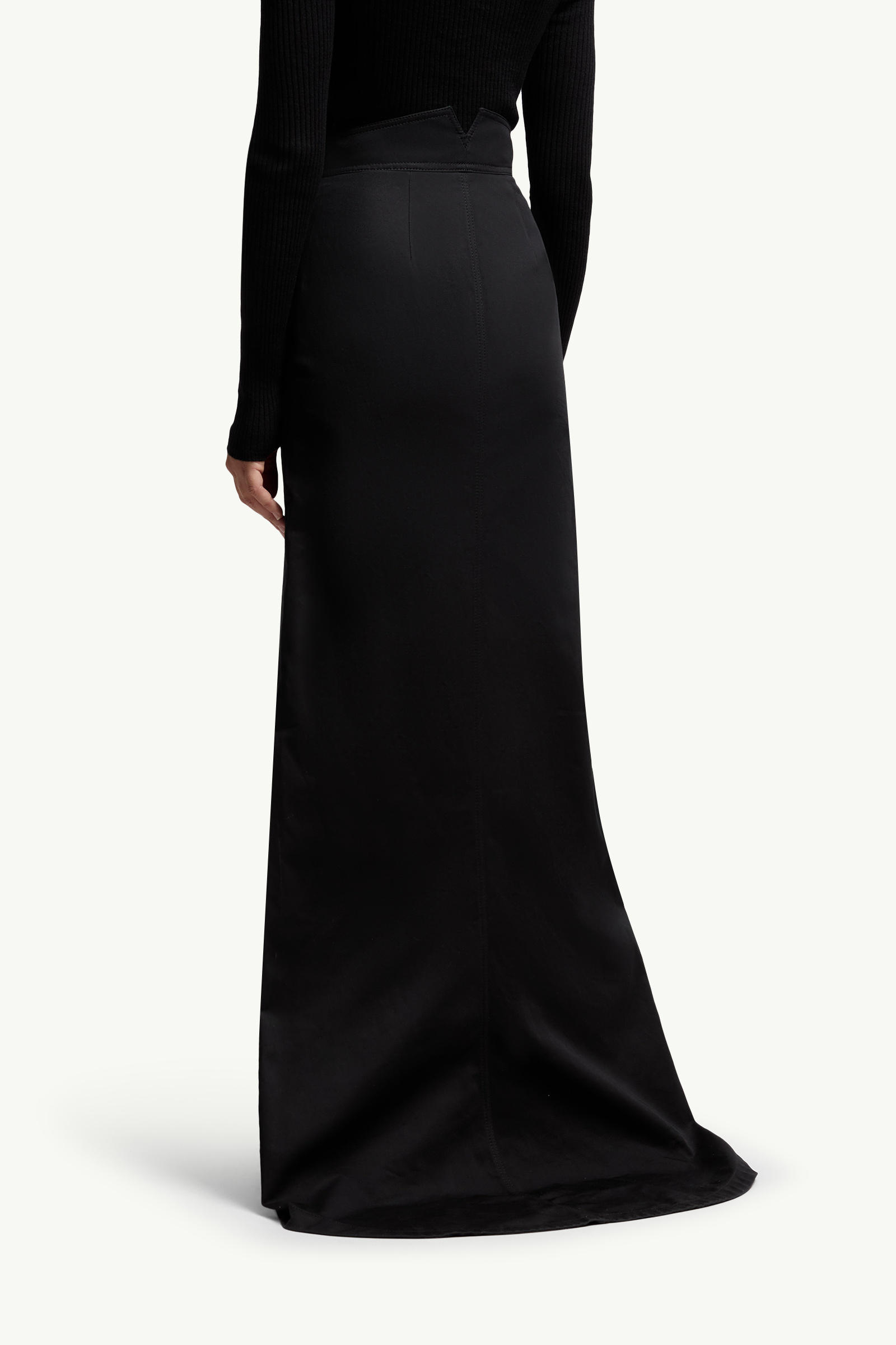 Gonna maxi Moncler x EE72 di Edward Enninful in gabardine di cotone Donna Nero Moncler 4