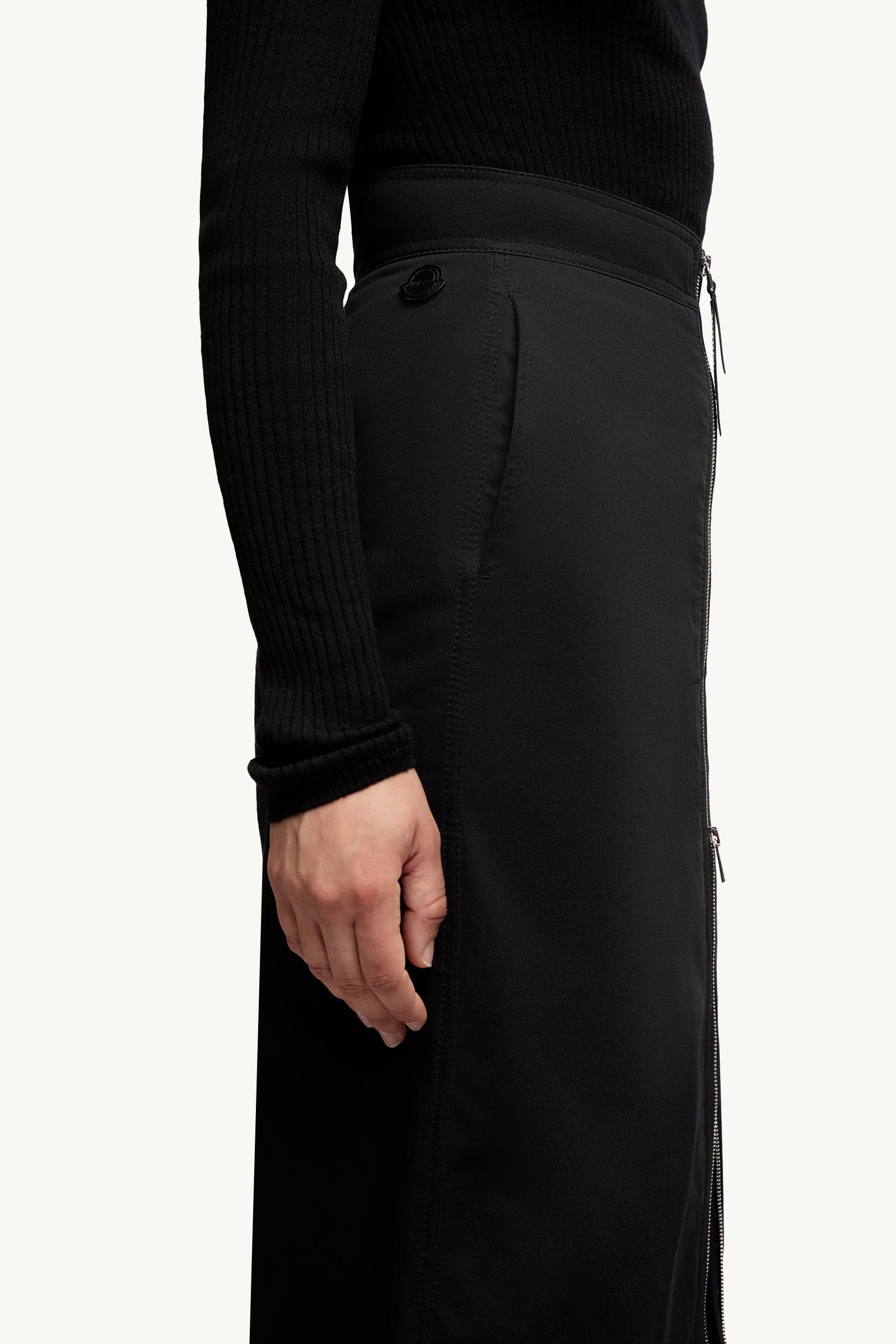 Gonna maxi Moncler x EE72 di Edward Enninful in gabardine di cotone Donna Nero Moncler 5