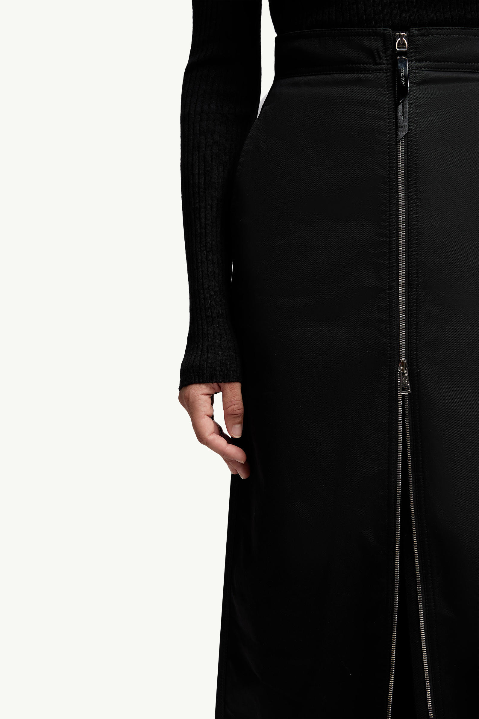Gonna maxi Moncler x EE72 di Edward Enninful in gabardine di cotone Donna Nero Moncler 6