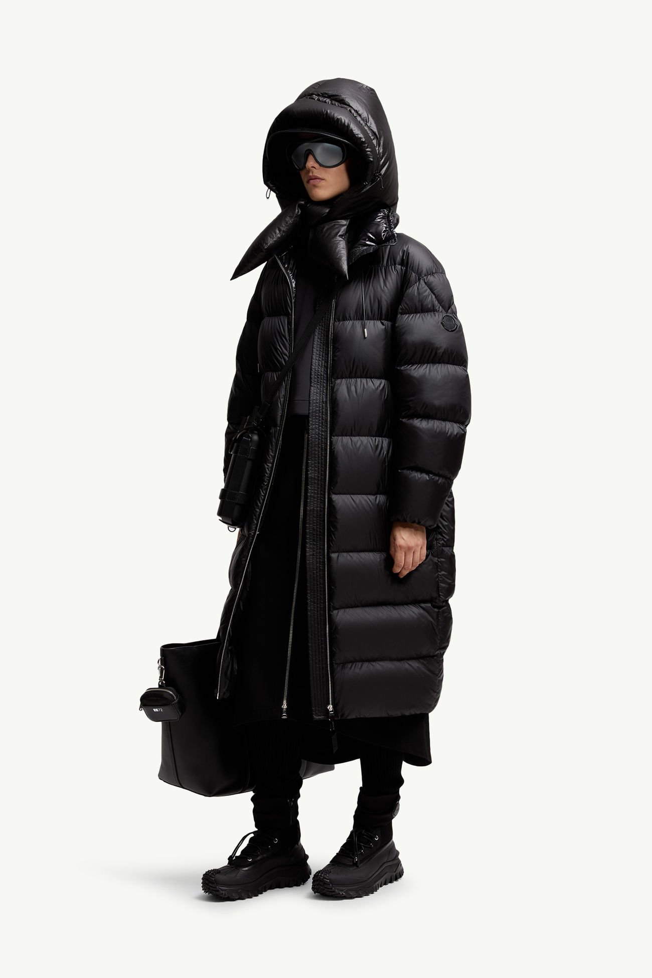 Moncler x EE72 by Edward Enninful棉質華達呢中長半截裙 女士 黑色 Moncler 0