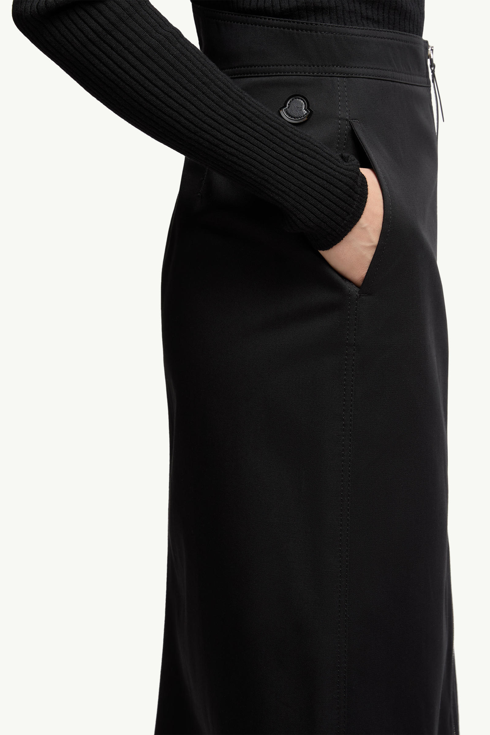 Moncler x EE72 by Edward Enninful Cotton Gabardine Midi Skirt Women Black Moncler 5