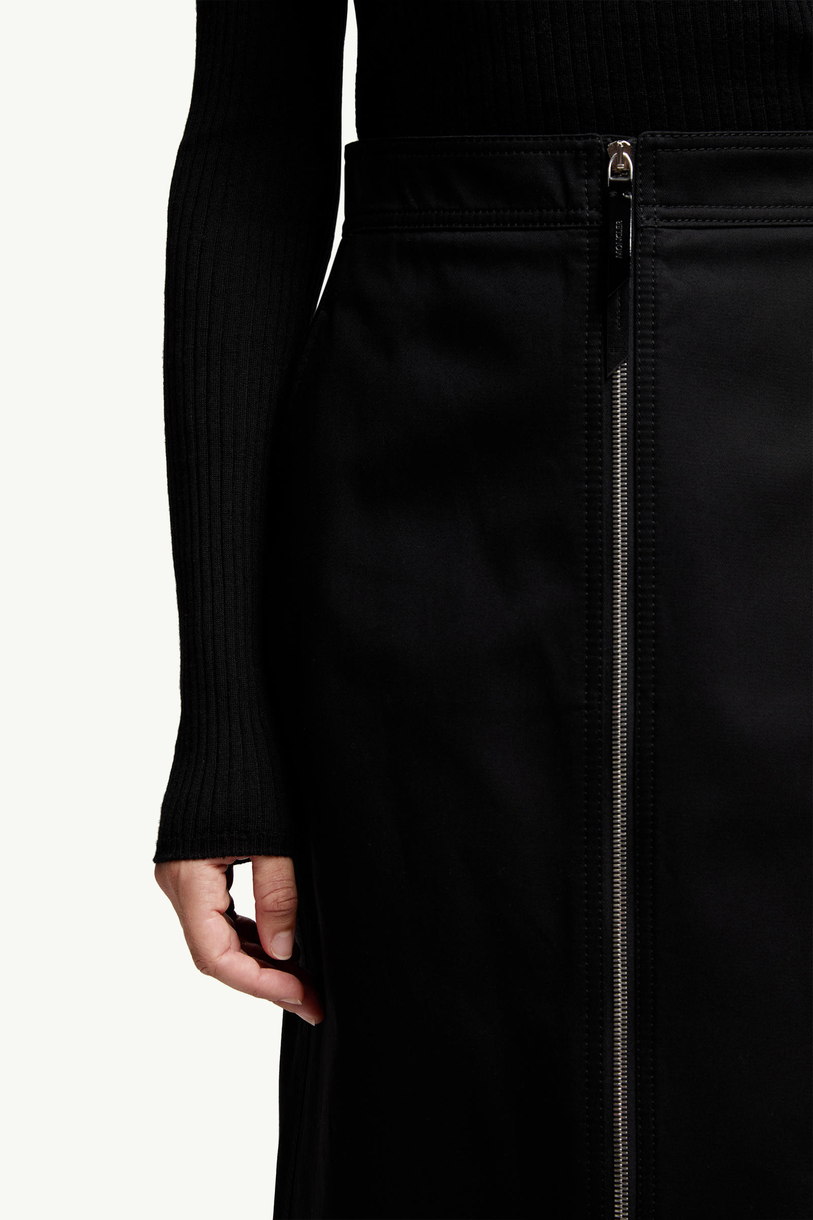 Moncler x EE72 by Edward Enninful Cotton Gabardine Midi Skirt Women Black Moncler 6