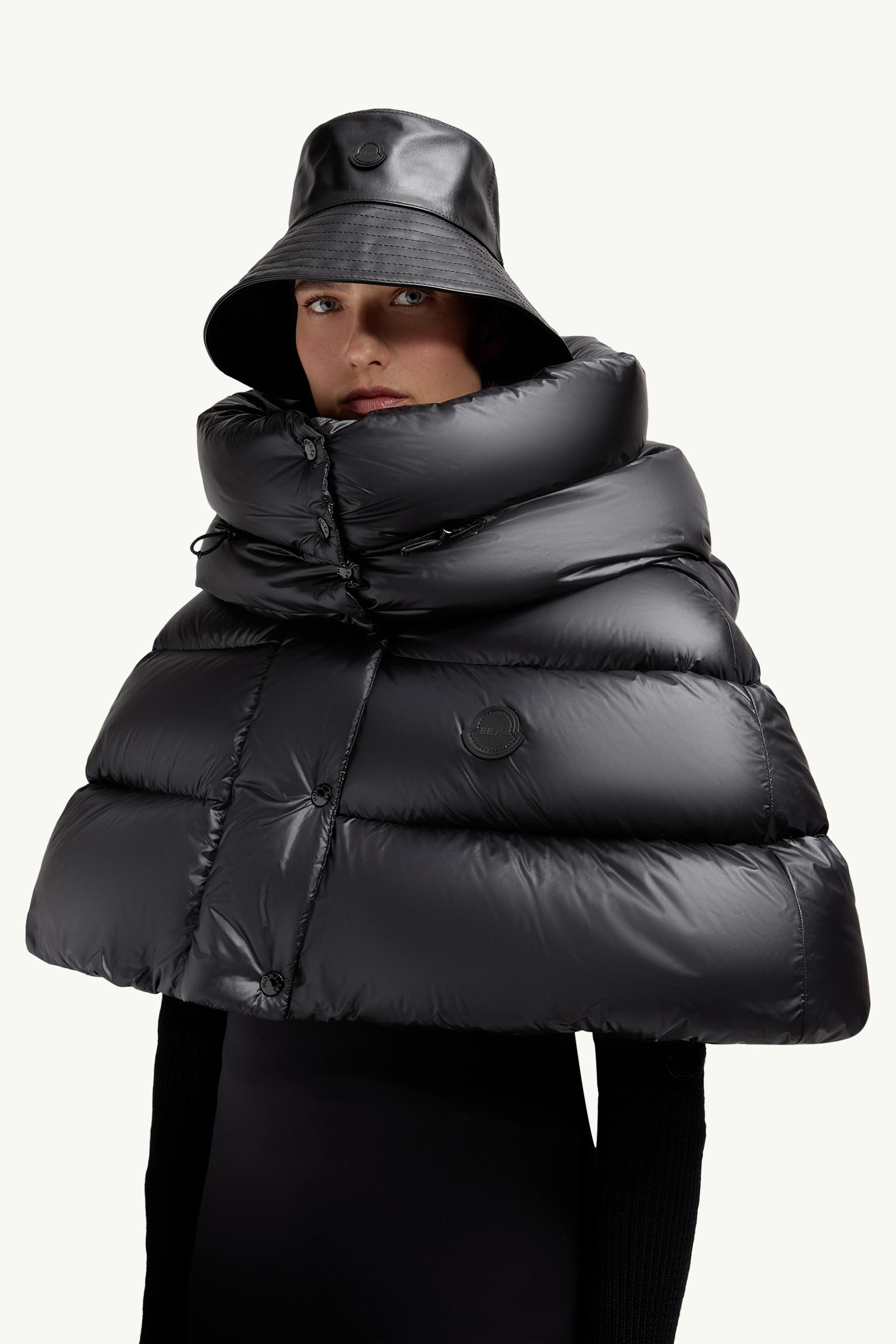 Moncler x EE72 by Edward Enninful Leather Bucket Hat Women Black Moncler 1