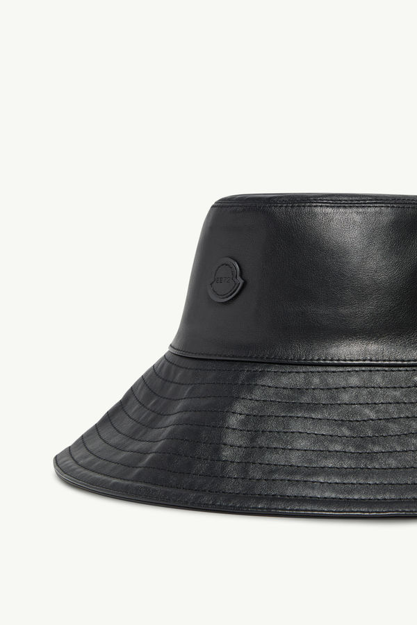 Moncler x EE72 by Edward Enninful Leather Bucket Hat Women Black Moncler 2