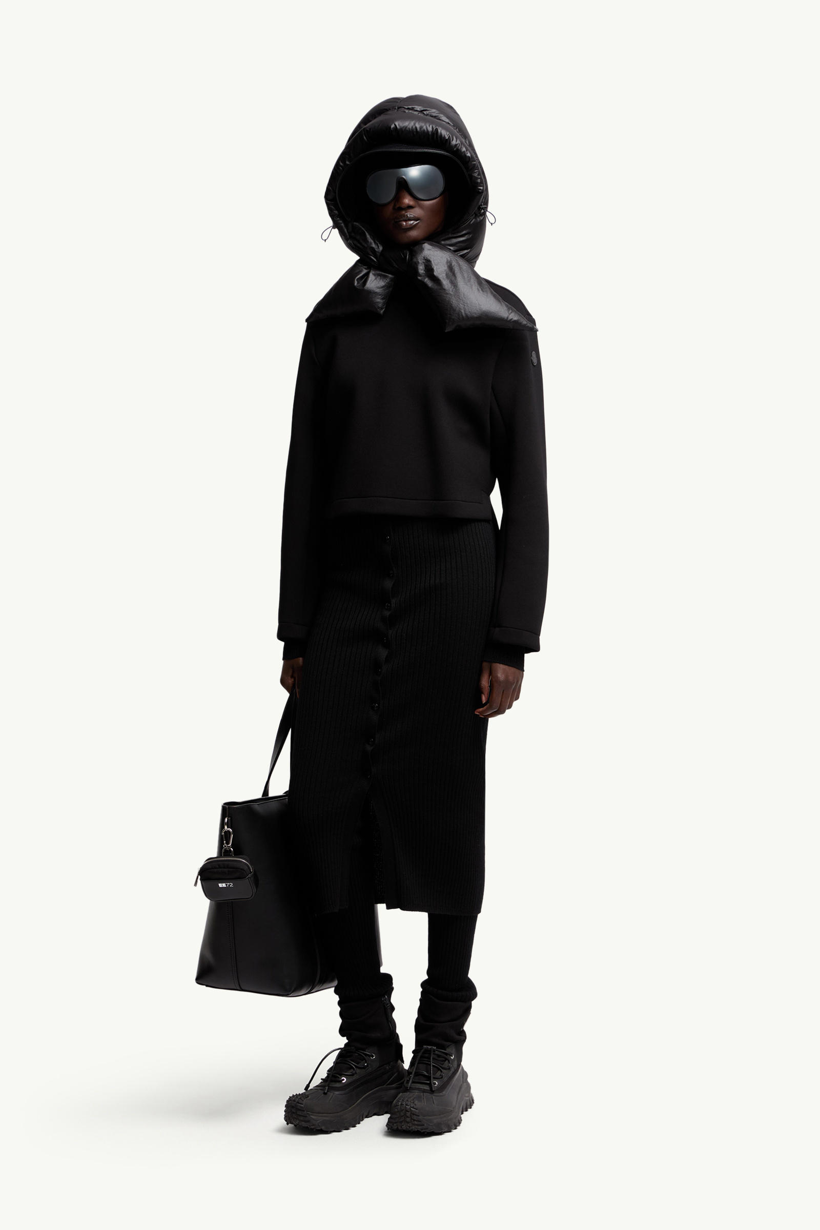 Felpa girocollo Moncler x EE72 di Edward Enninful Donna Nero Moncler 0