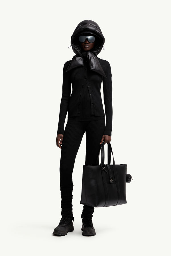 Cardigan in lana Moncler x EE72 di Edward Enninful Donna Nero Moncler 0