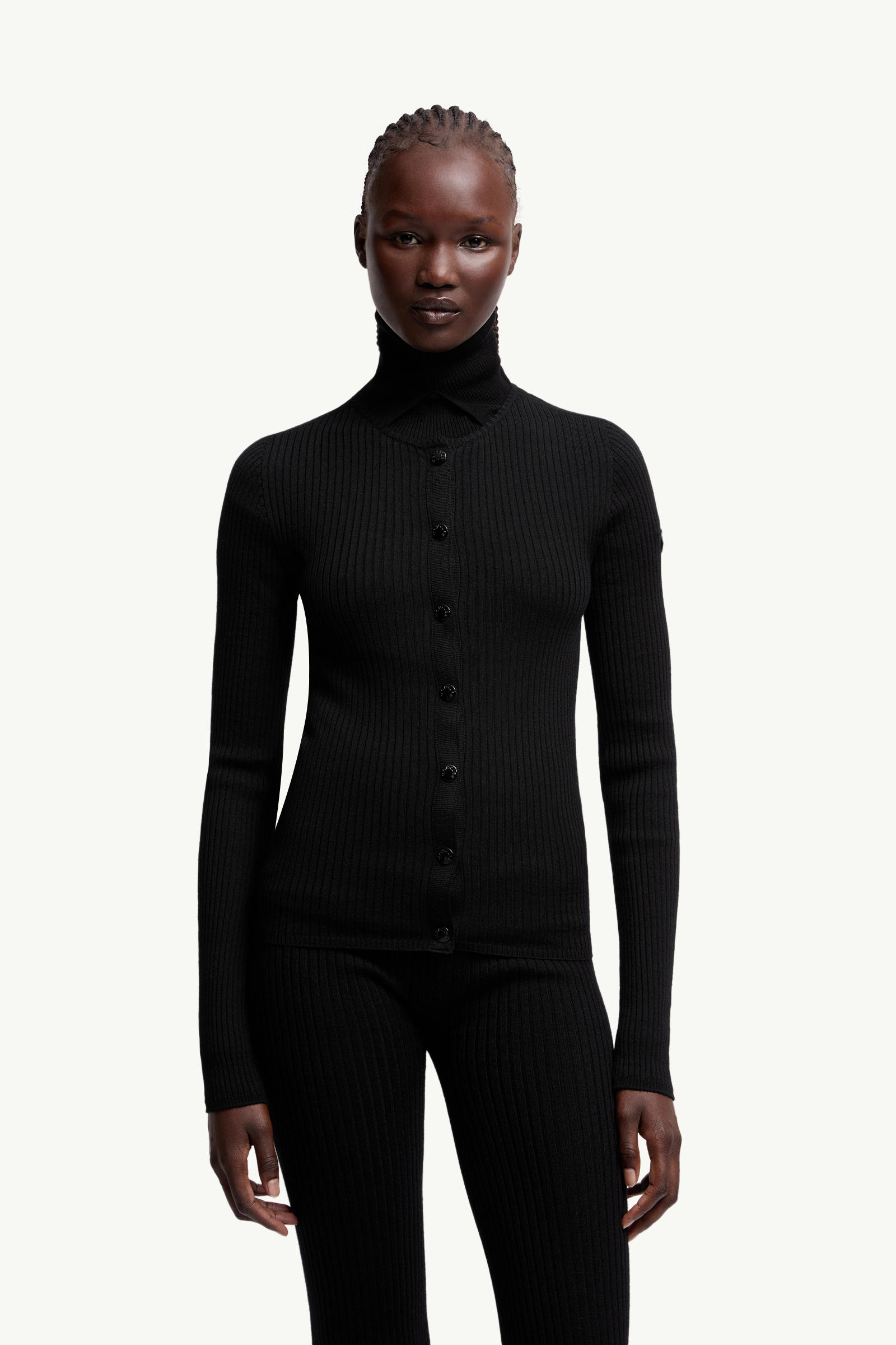 Cardigan en laine Moncler x EE72 par Edward Enninful Femmes Noir Moncler 3