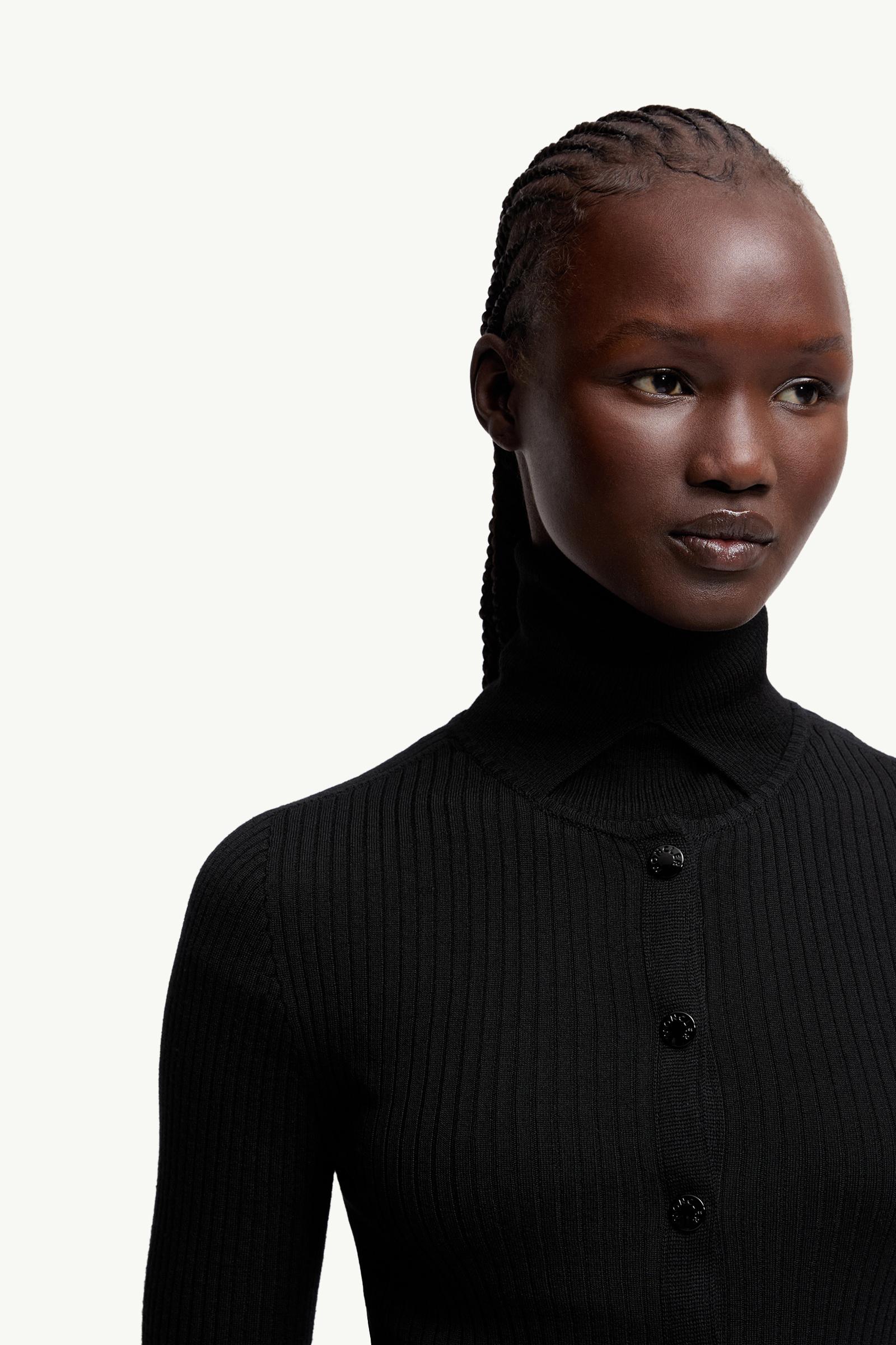 モンクレール　ニットブルゾン　ブラック　L MONCLER モンクレール ダウン 切り替え フルジップ ニット ブルゾン