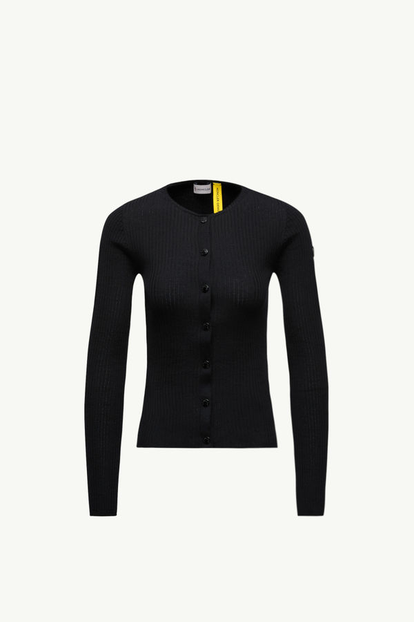 Cardigan in lana Moncler x EE72 di Edward Enninful Donna Nero Moncler 2