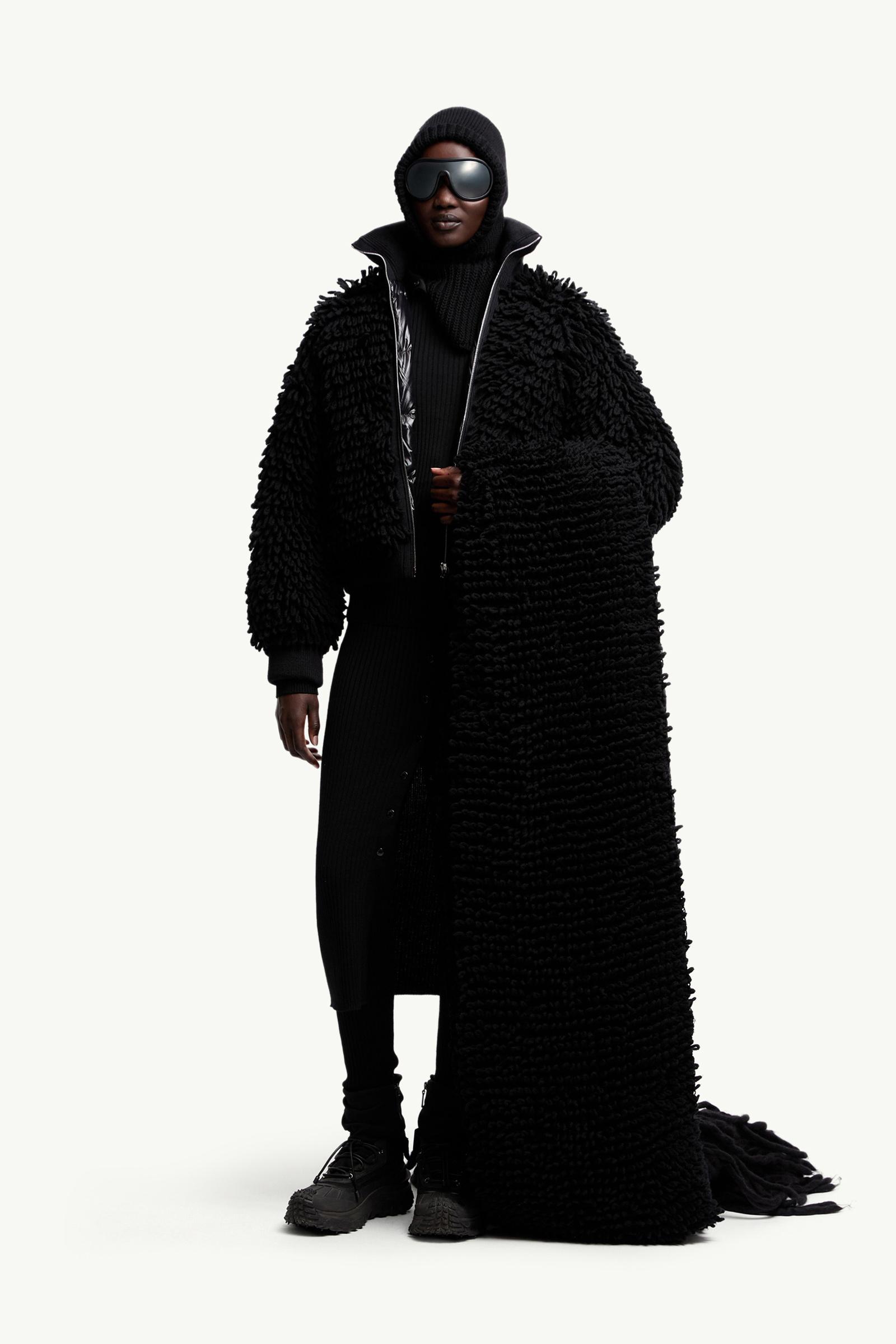 Black Moncler x EE72 by Edward Enninful Wool Blend Zip-Up Cardigan