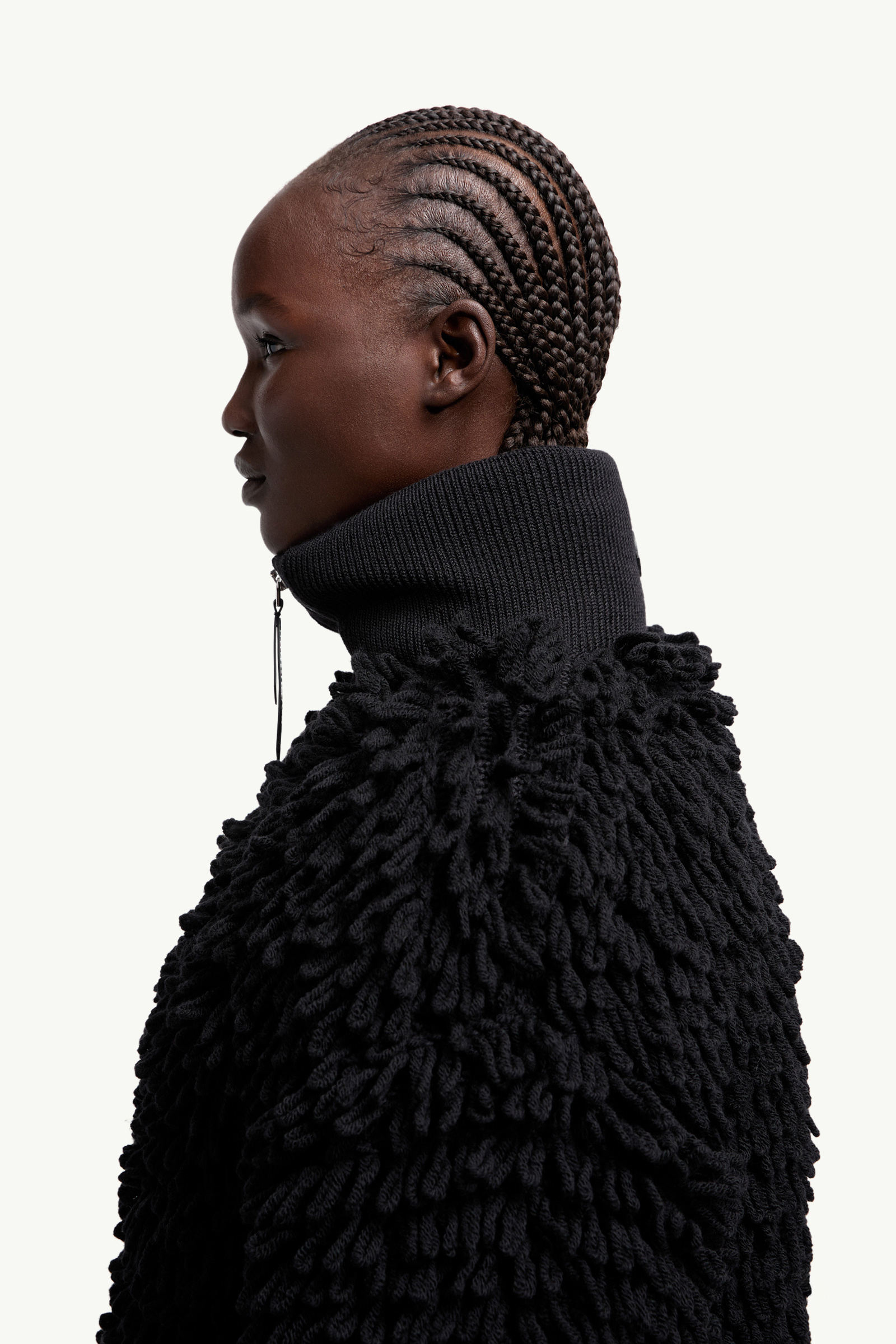 Moncler x EE72 by Edward Enninful Wool Blend Zip-Up Cardigan Women Black Moncler 1