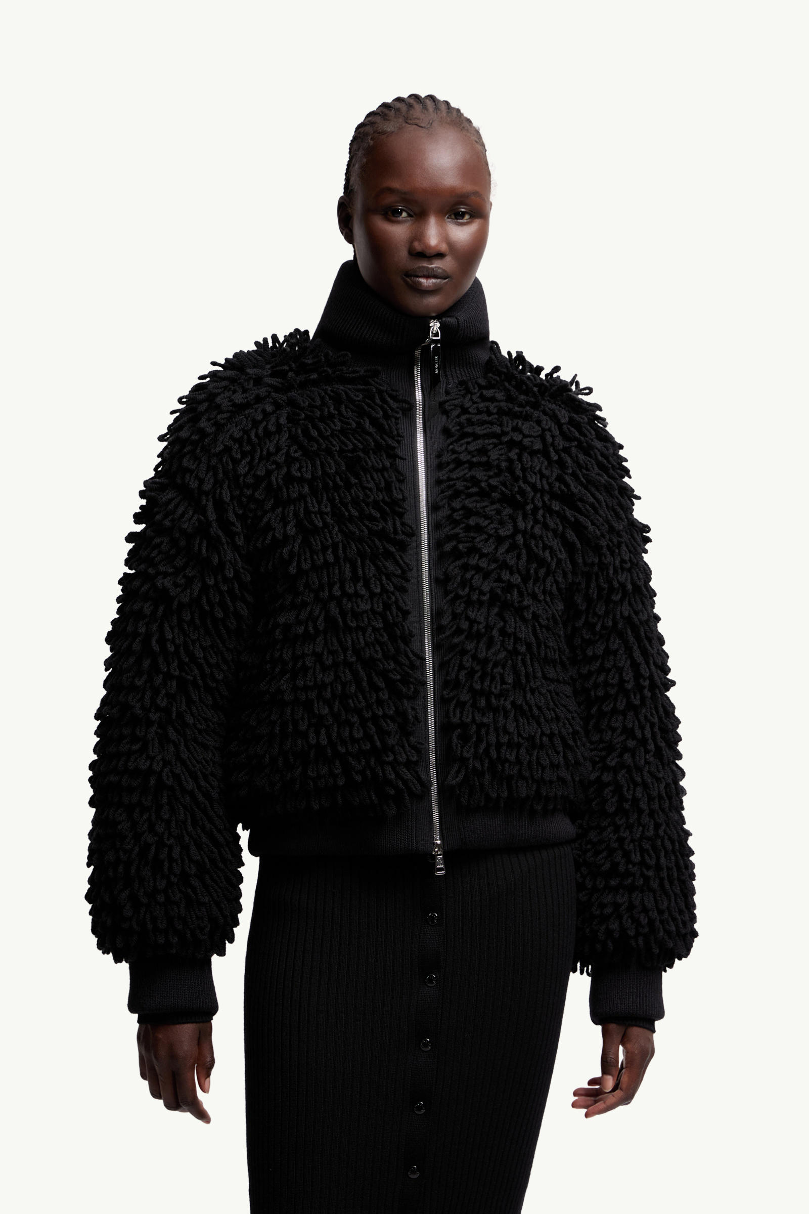 Moncler x EE72 by Edward Enninful Wool Blend Zip-Up Cardigan Women Black Moncler 3