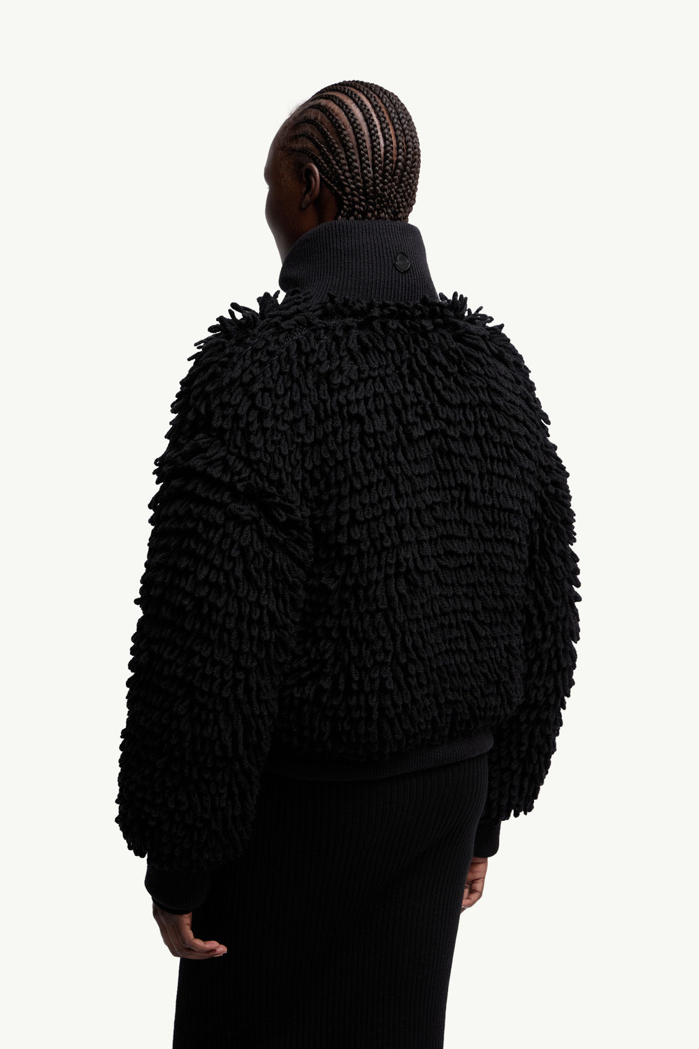 Cardigan con zip Moncler x EE72 di Edward Enninful in misto lana Donna Nero Moncler 4