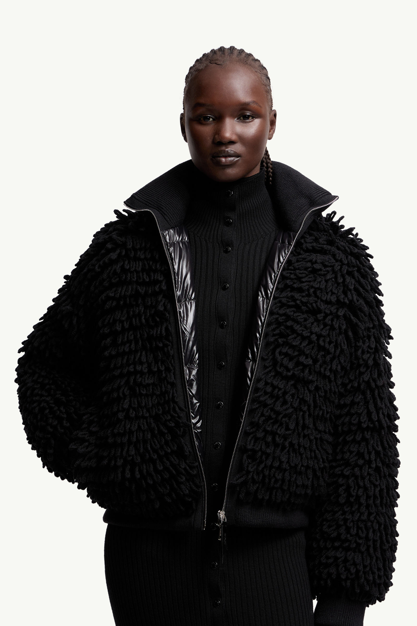 Moncler x EE72 by Edward Enninful Wool Blend Zip-Up Cardigan Women Black Moncler 5
