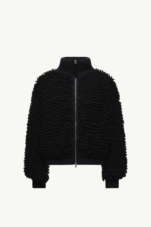 Cardigan con zip Moncler x EE72 di Edward Enninful in misto lana Donna Nero Moncler 2