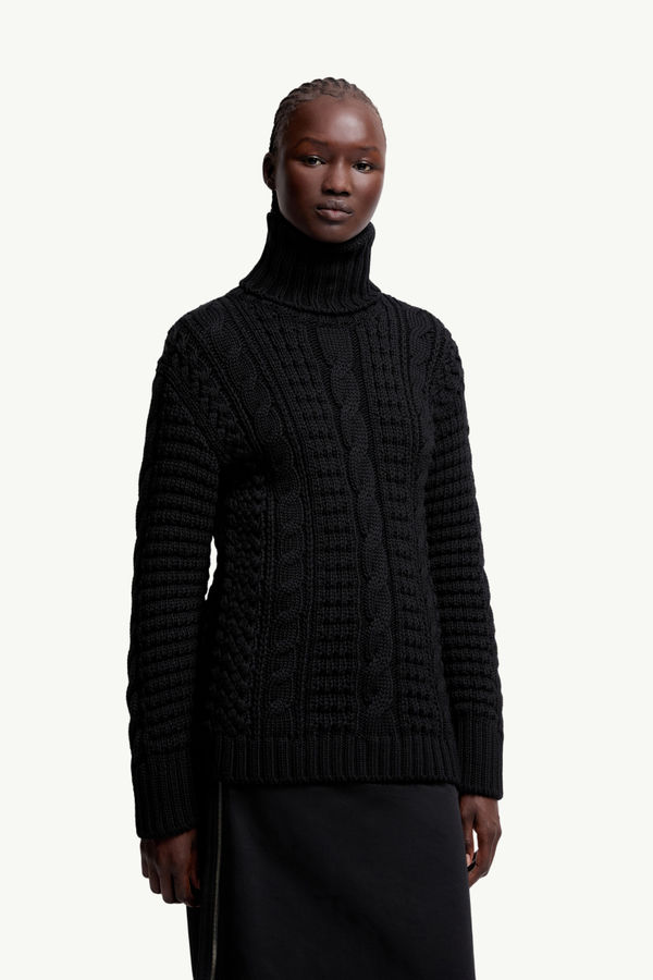 Maglione dolcevita Moncler x EE72 di Edward Enninful in lana Donna Nero Moncler 3