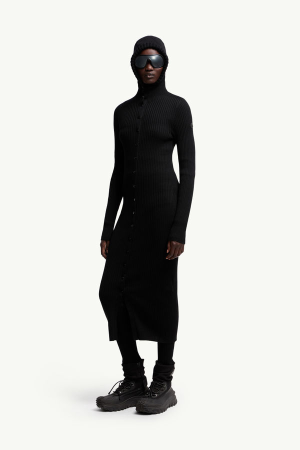 Abito Dolcevita Moncler x EE72 di Edward Enninful in lana Donna Nero Moncler 0